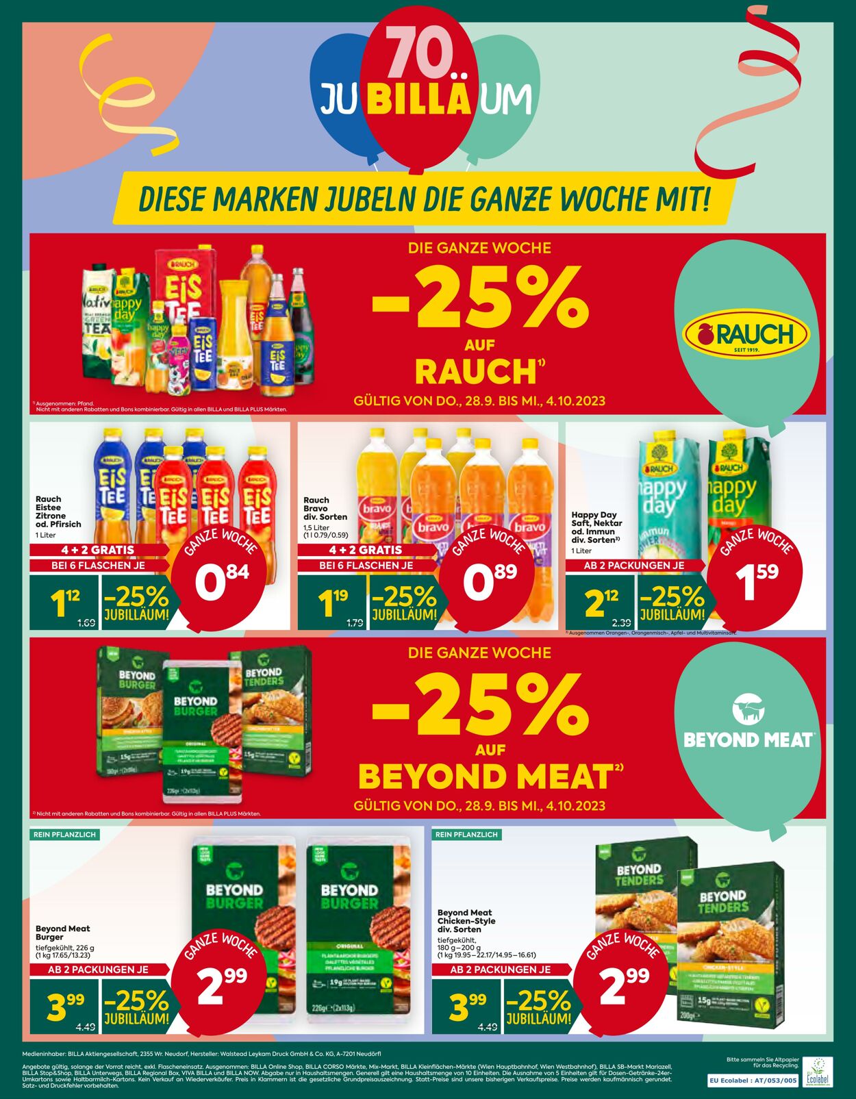 Prospekt BILLA PLUS 28.09.2023 - 04.10.2023