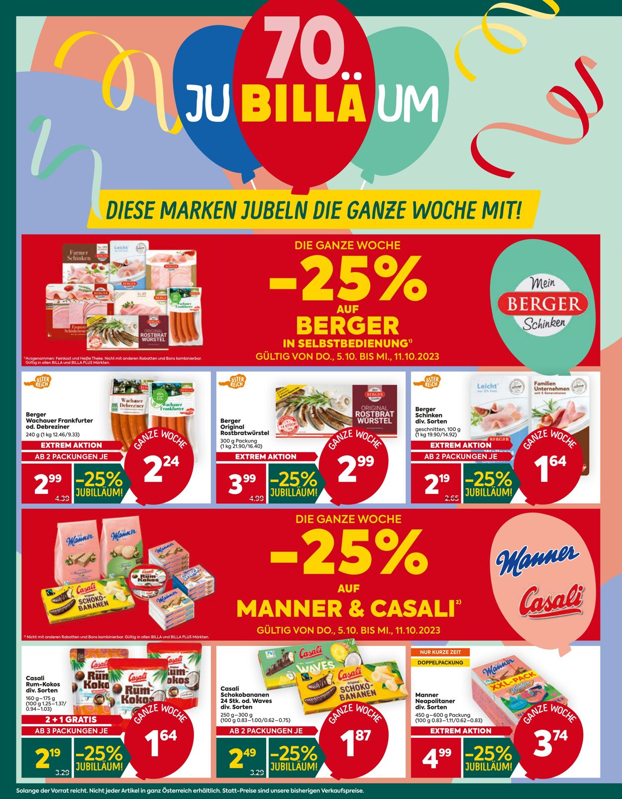 Prospekt BILLA PLUS 05.10.2023 - 11.10.2023