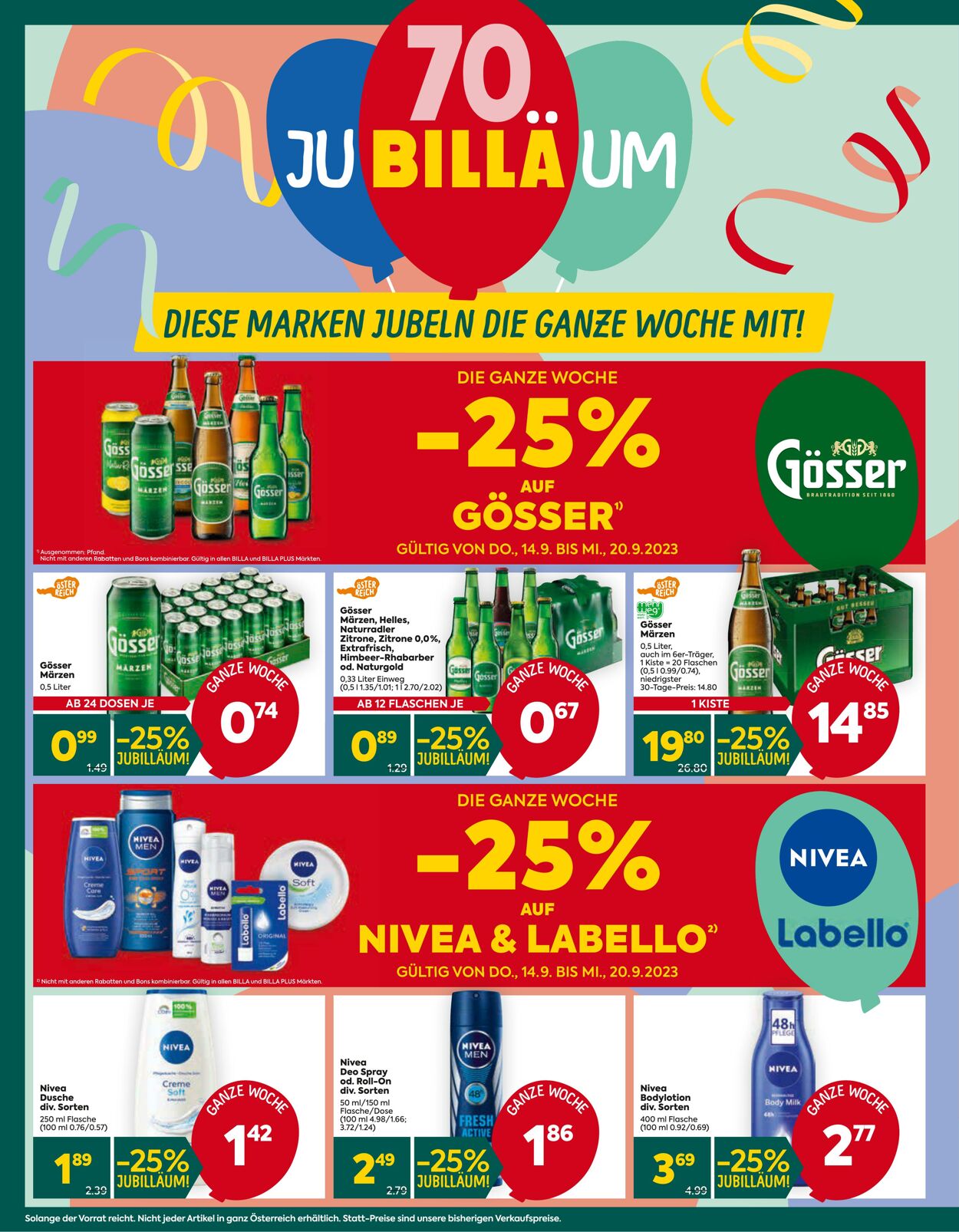 Prospekt BILLA PLUS 14.09.2023 - 20.09.2023