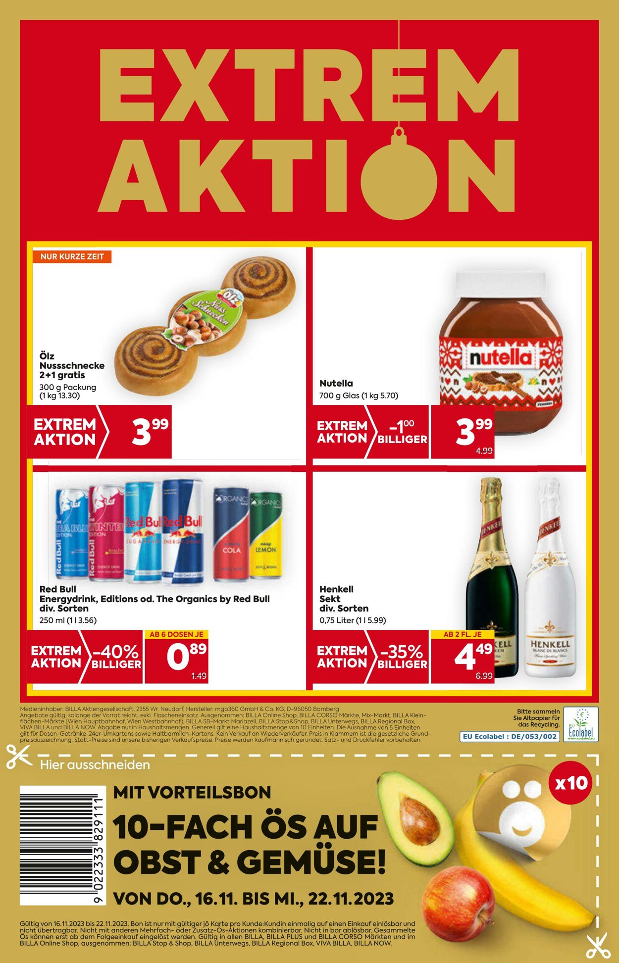 Prospekt Billa 16.11.2023 - 22.11.2023