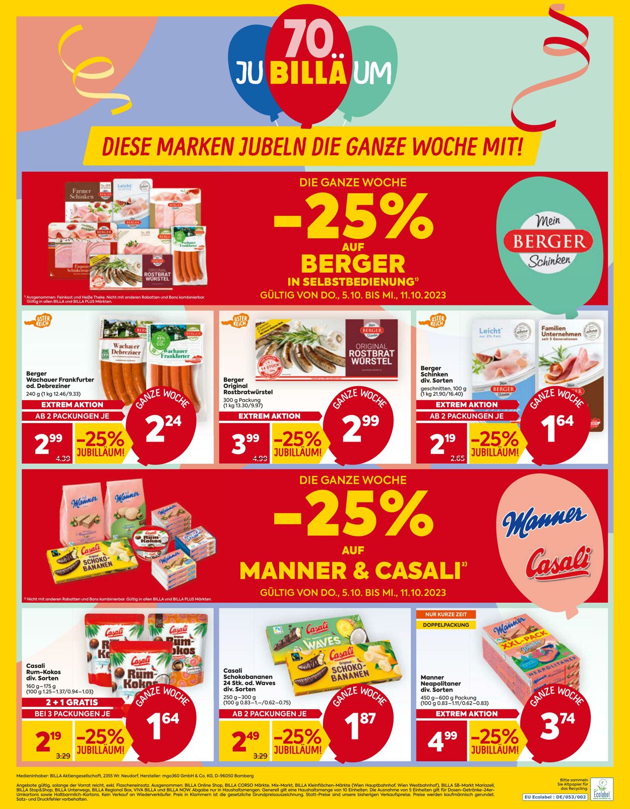 Prospekt Billa 05.10.2023 - 11.10.2023