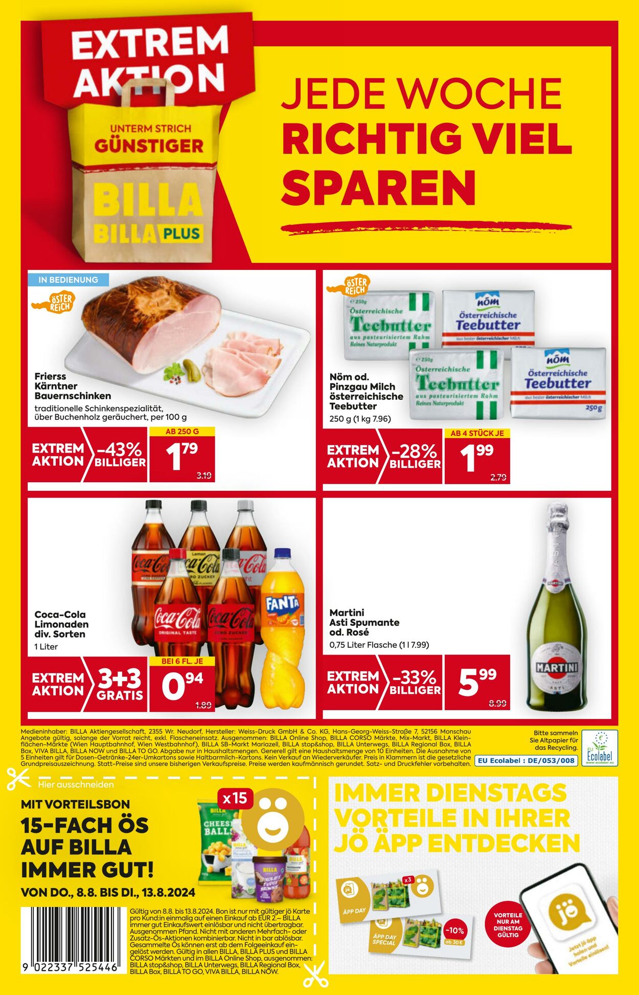 Prospekt Billa 08.08.2024 - 14.08.2024