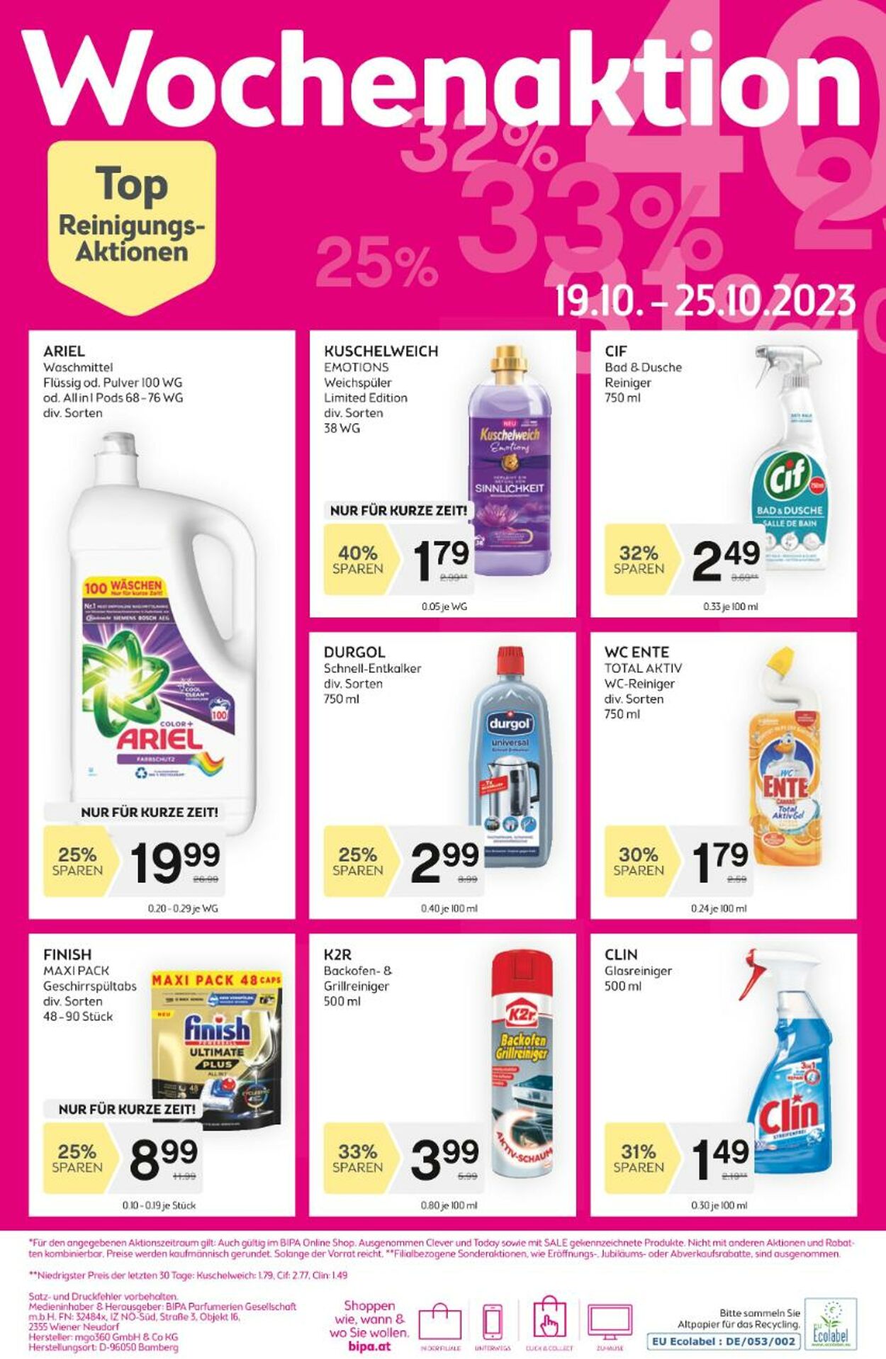 Prospekt BIPA 19.10.2023 - 01.11.2023