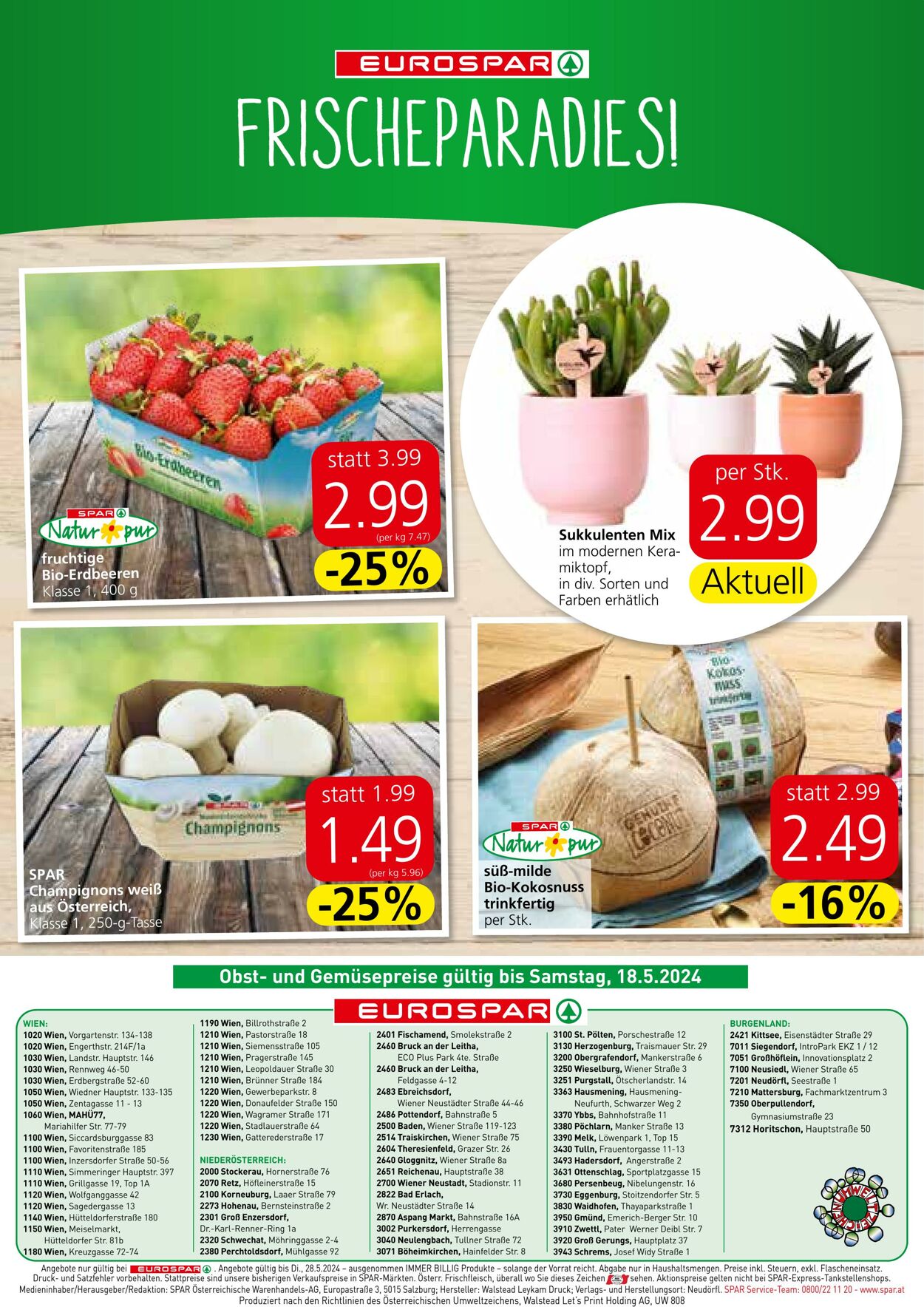 Prospekt Eurospar 16.05.2024 - 28.05.2024