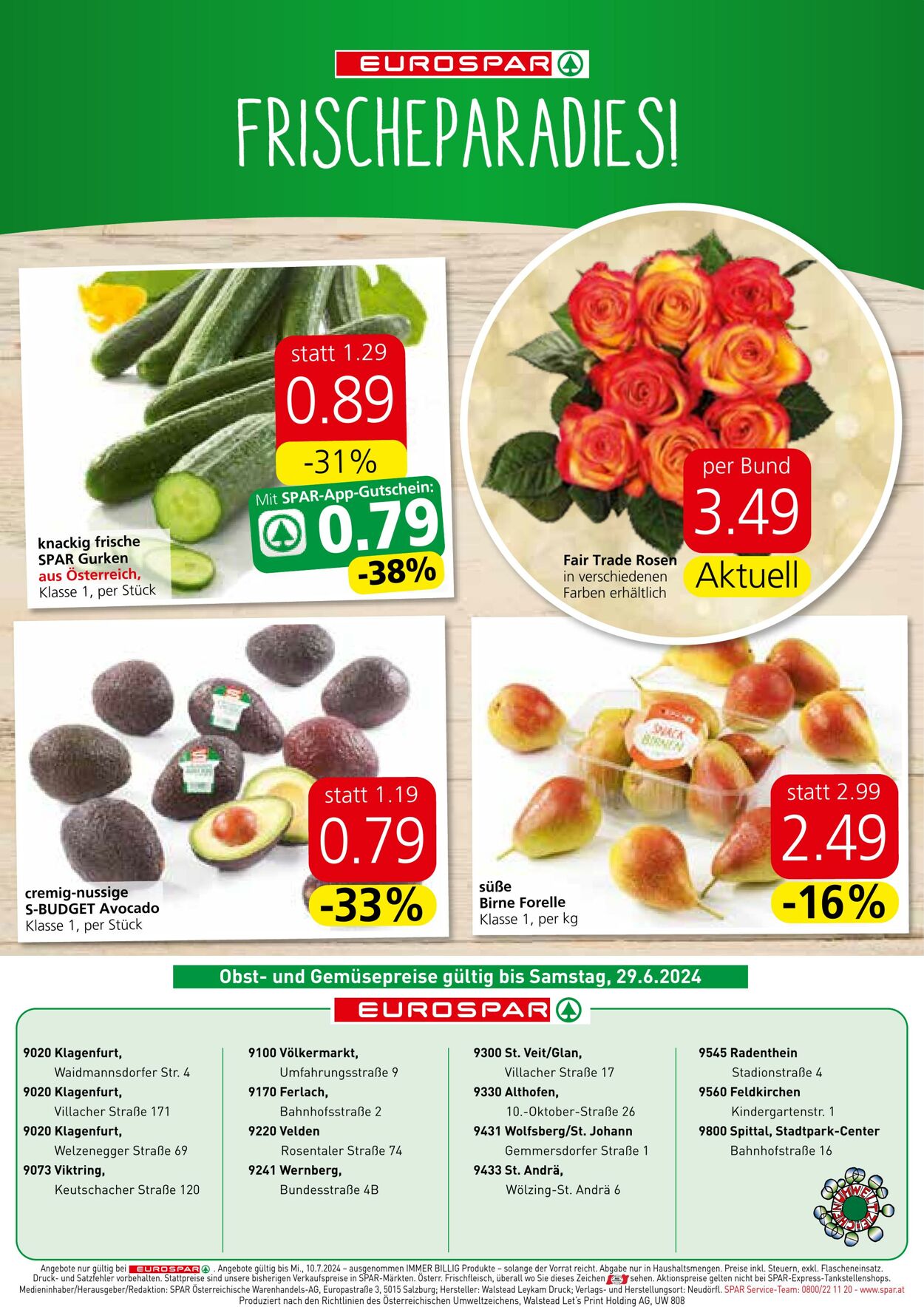 Prospekt Eurospar 27.06.2024 - 10.07.2024