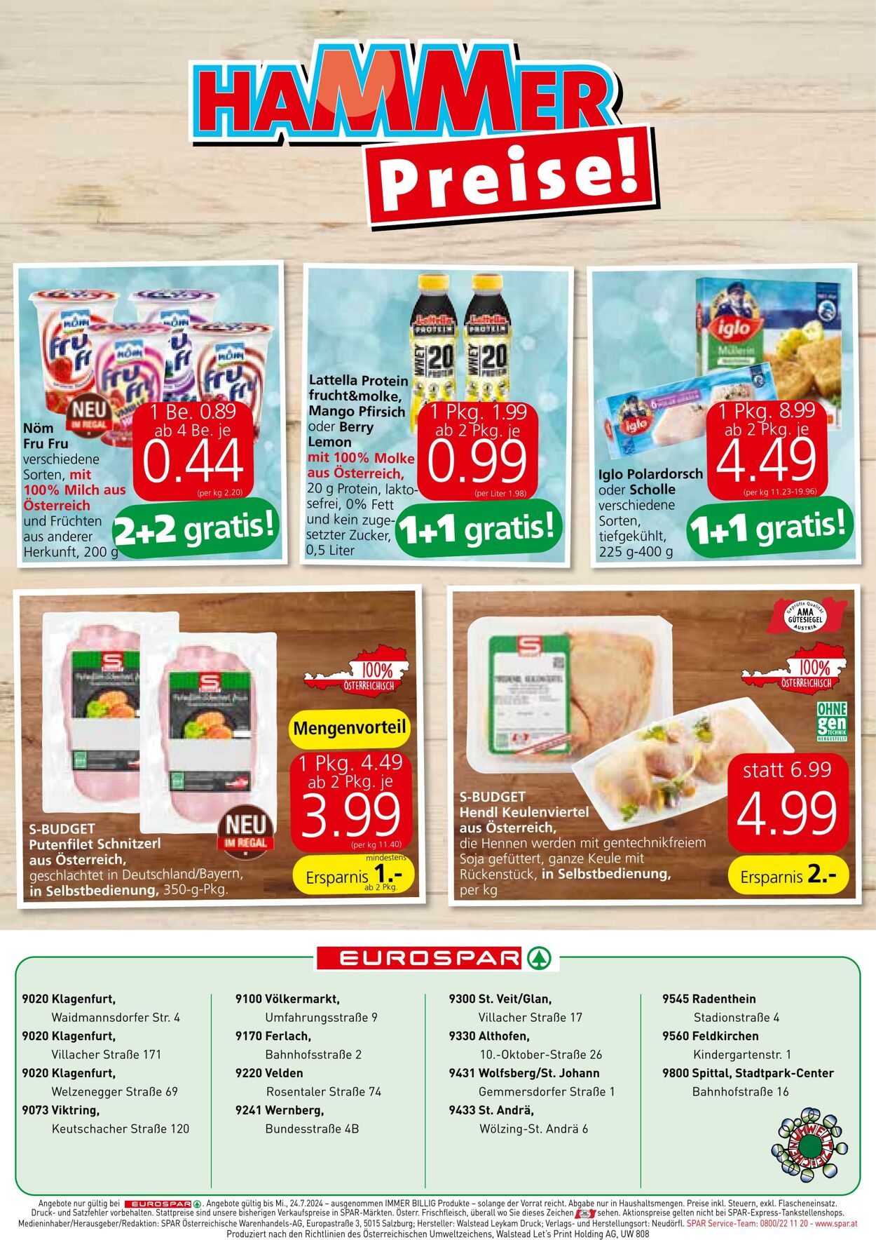 Prospekt Eurospar 11.07.2024 - 24.07.2024