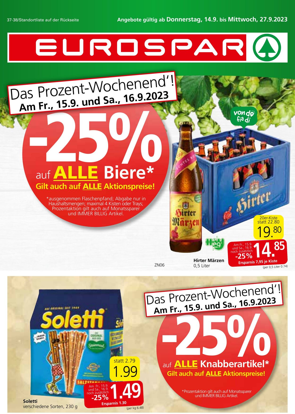 Prospekt Eurospar 14.09.2023 - 27.09.2023