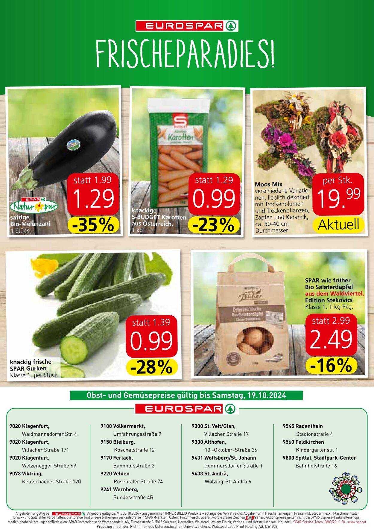 Prospekt Eurospar 17.10.2024 - 30.10.2024