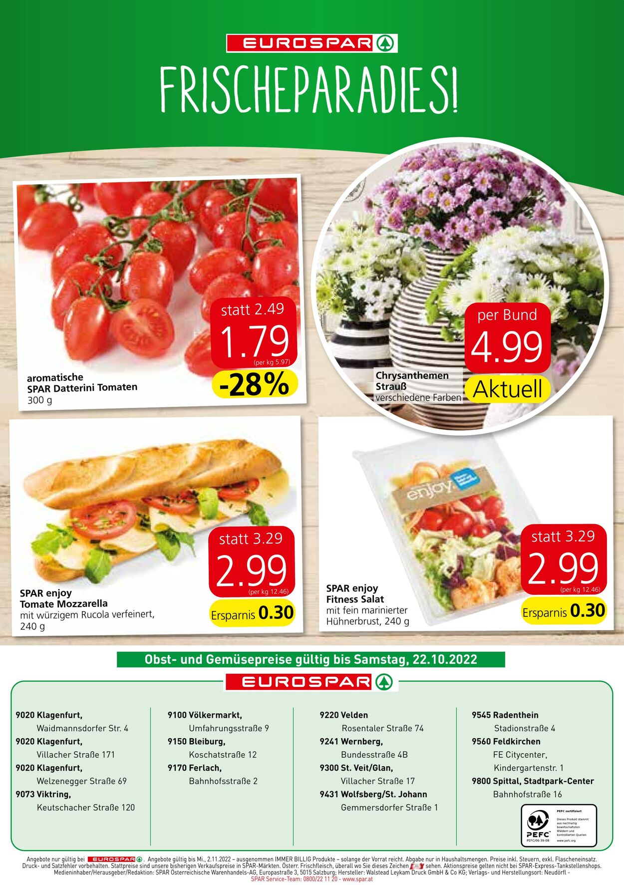 Prospekt Eurospar 20.10.2022 - 02.11.2022