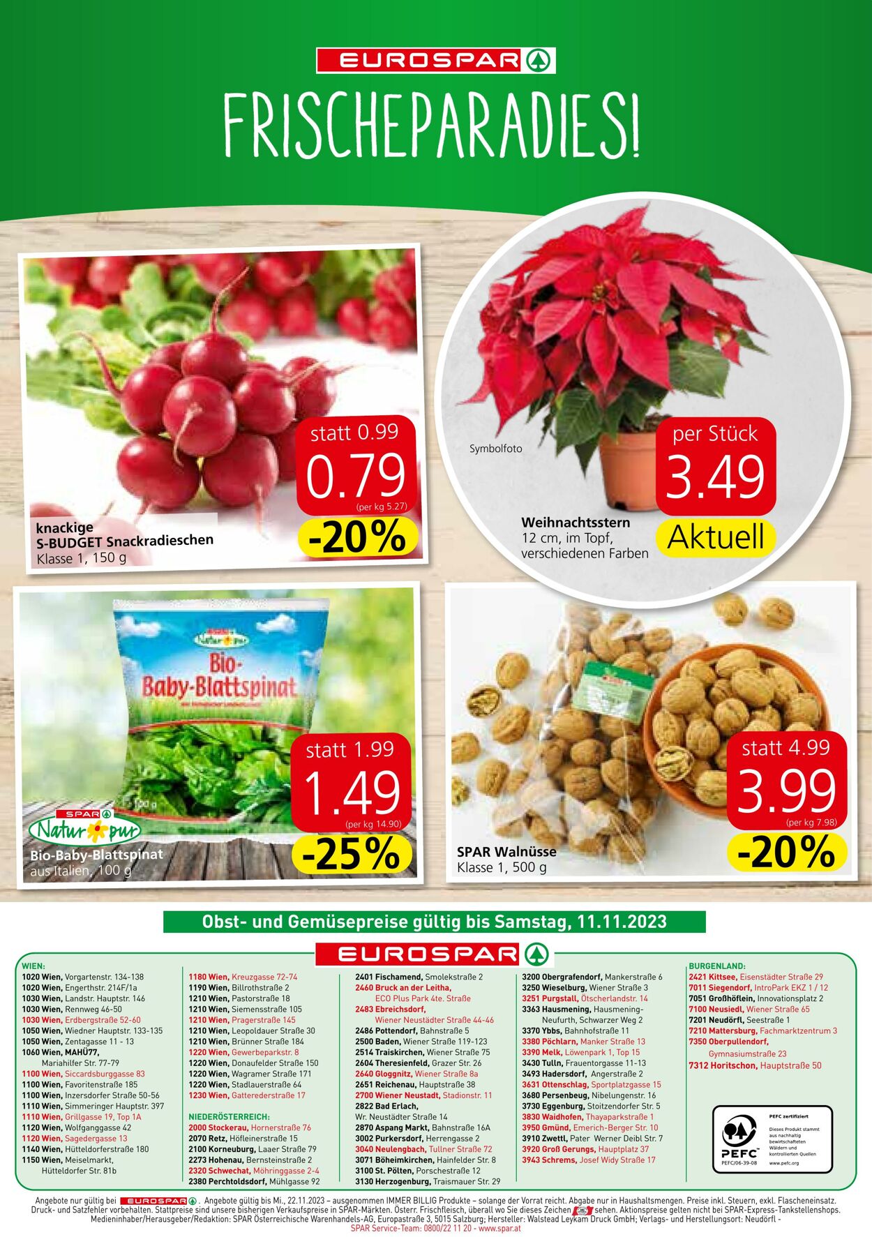 Prospekt Eurospar 09.11.2023 - 22.11.2023