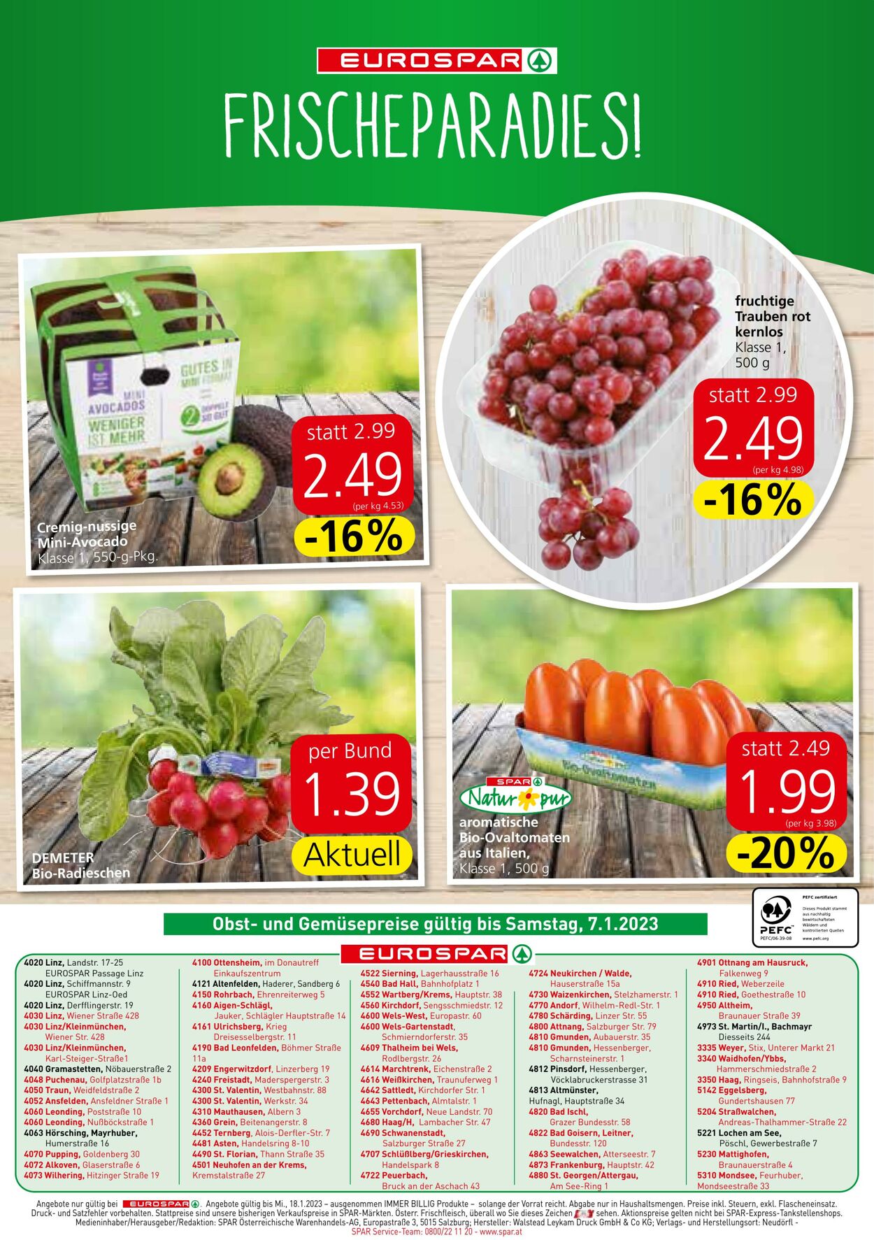 Prospekt Eurospar 02.01.2023 - 18.01.2023