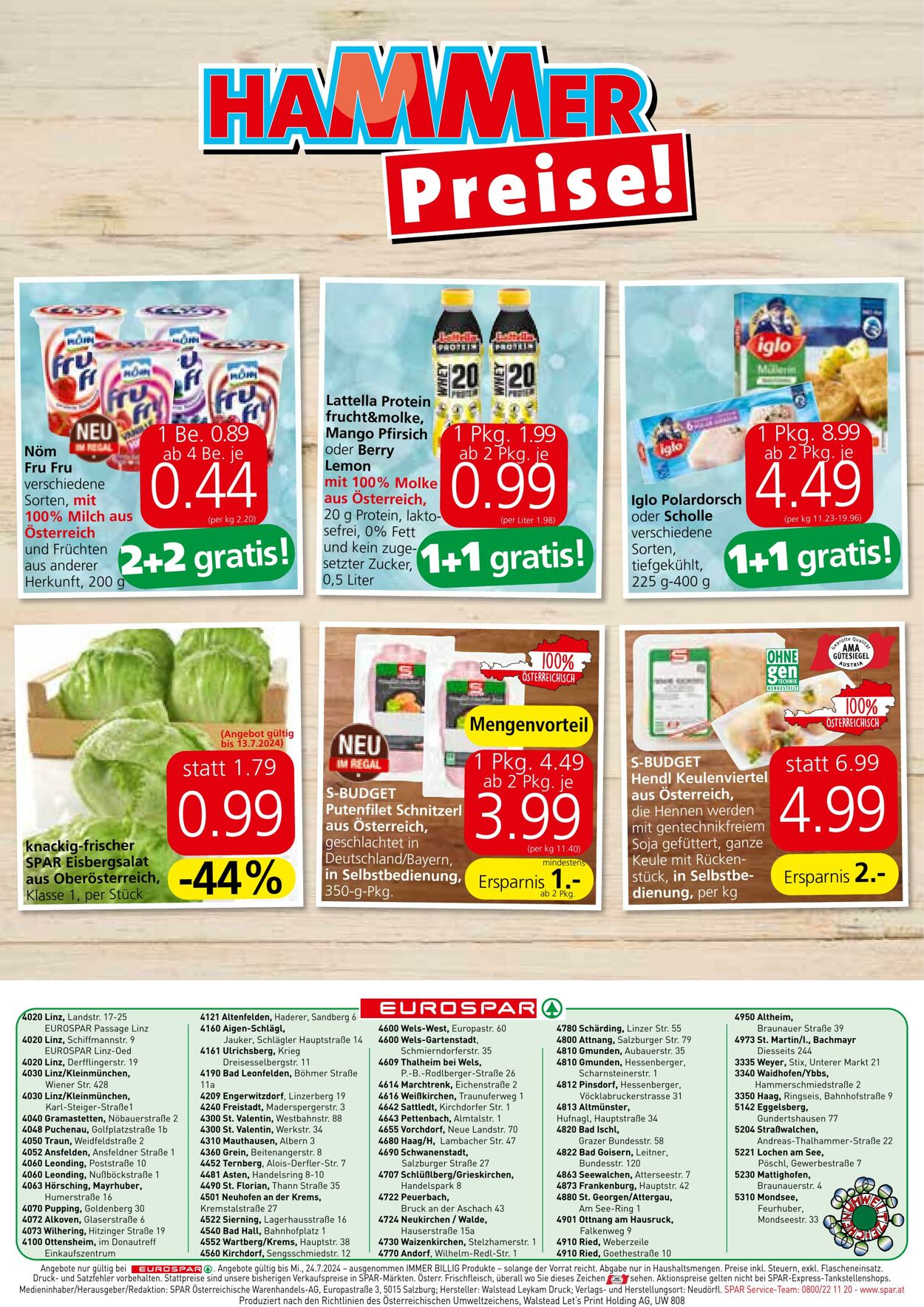 Prospekt Eurospar 11.07.2024 - 24.07.2024