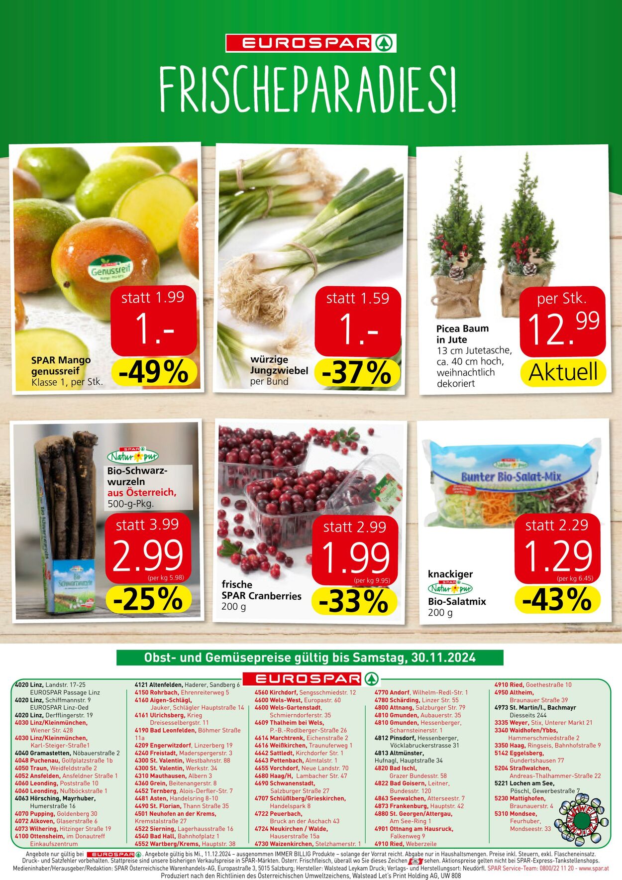 Prospekt Eurospar 28.11.2024 - 11.12.2024