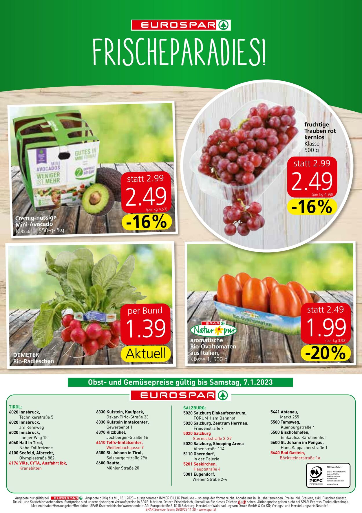 Prospekt Eurospar 02.01.2023 - 18.01.2023