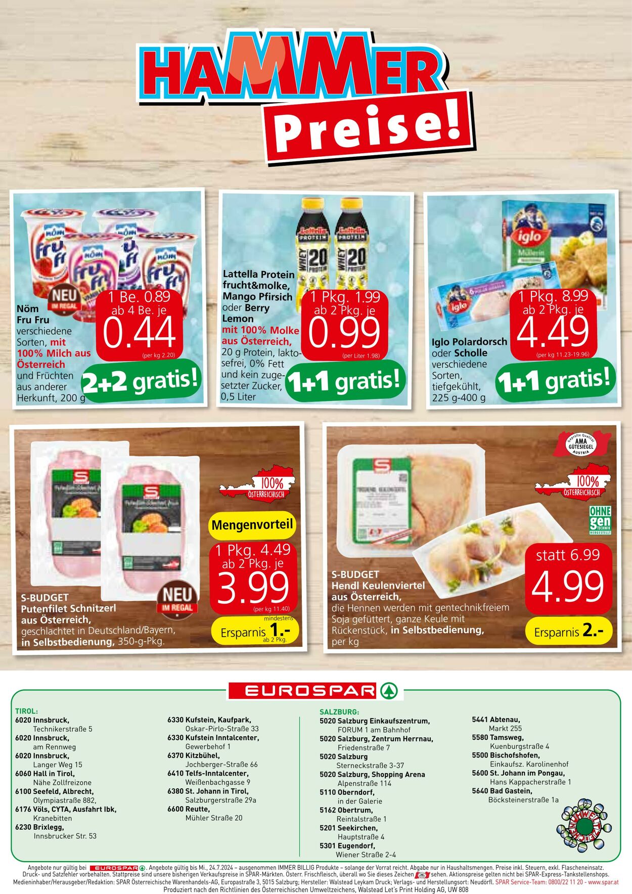 Prospekt Eurospar 11.07.2024 - 24.07.2024