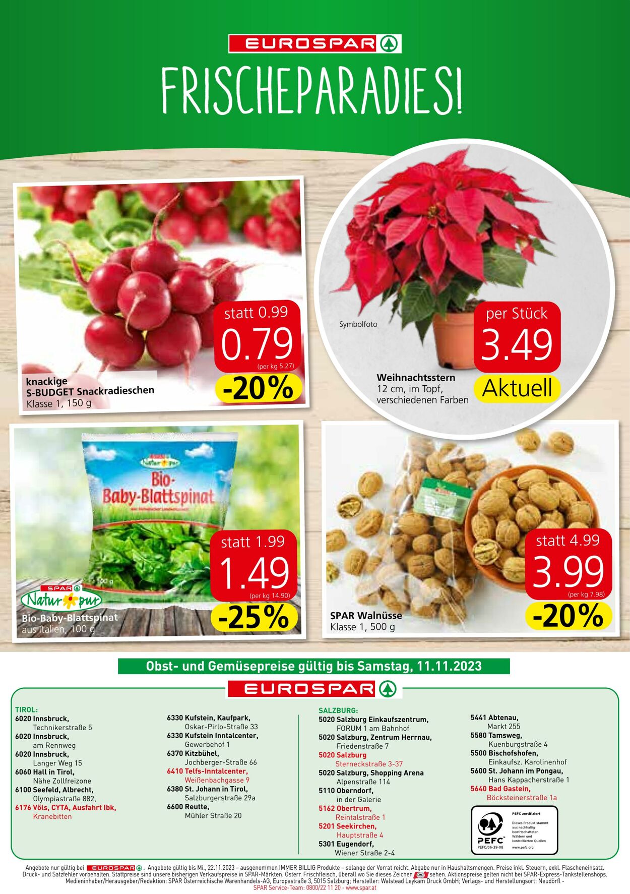 Prospekt Eurospar 09.11.2023 - 22.11.2023