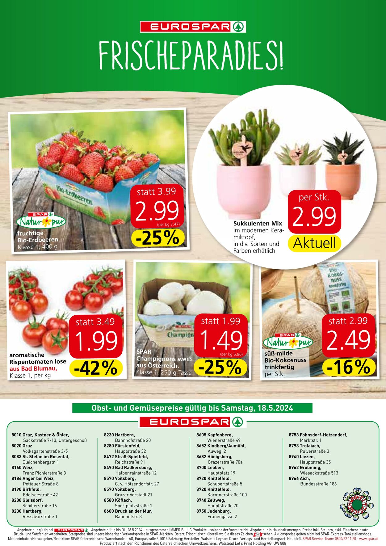 Prospekt Eurospar 16.05.2024 - 28.05.2024