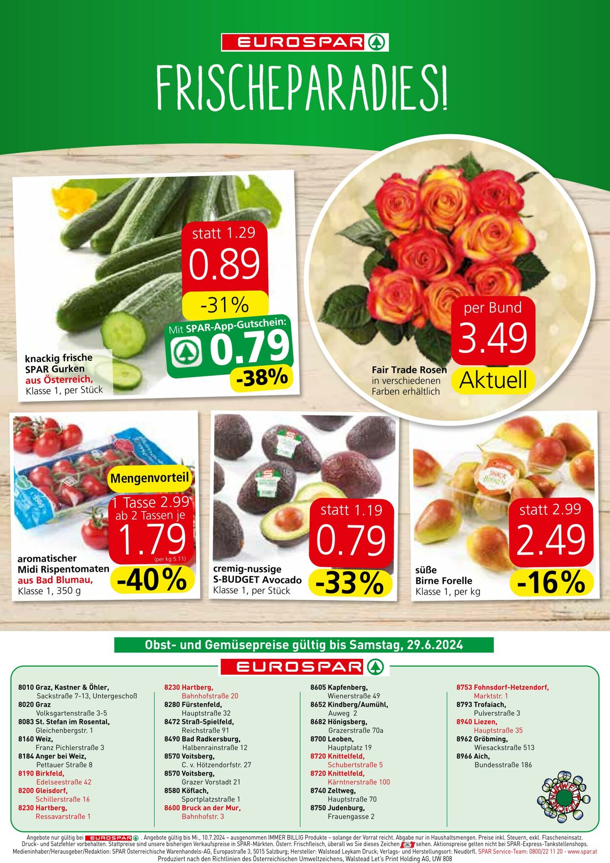 Prospekt Eurospar 27.06.2024 - 10.07.2024