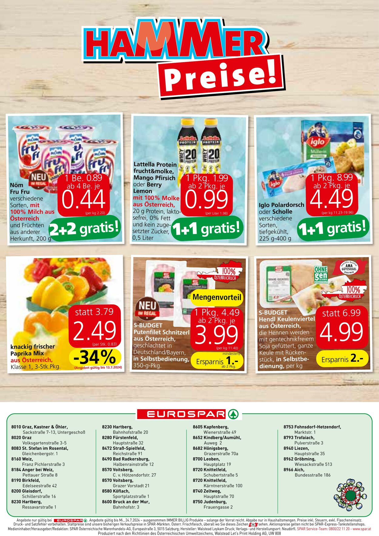 Prospekt Eurospar 11.07.2024 - 24.07.2024