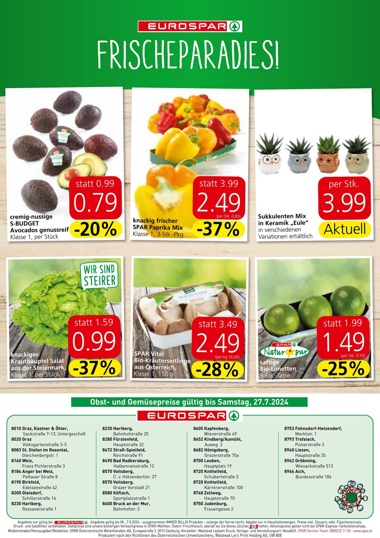 Prospekt Eurospar 25.07.2024 - 07.08.2024