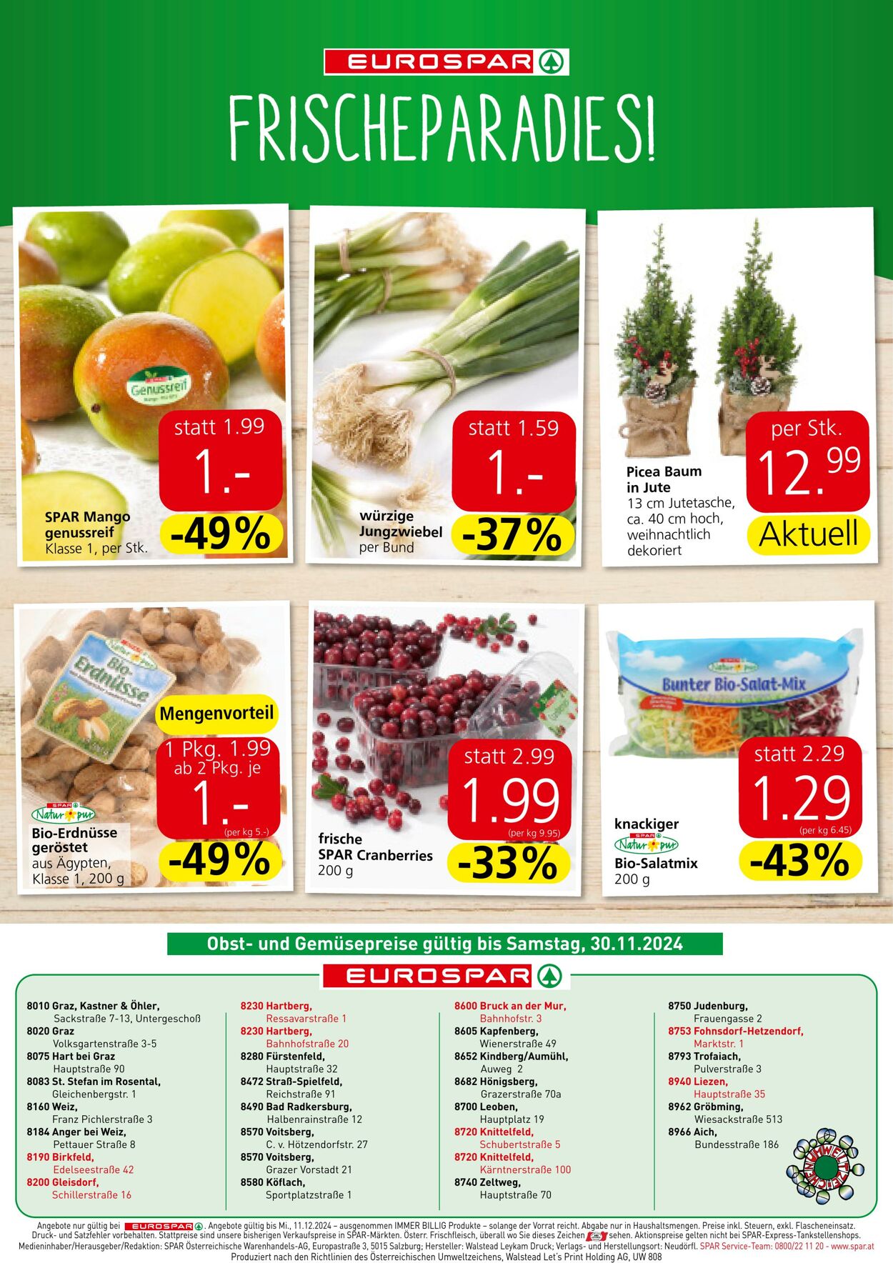 Prospekt Eurospar 28.11.2024 - 11.12.2024