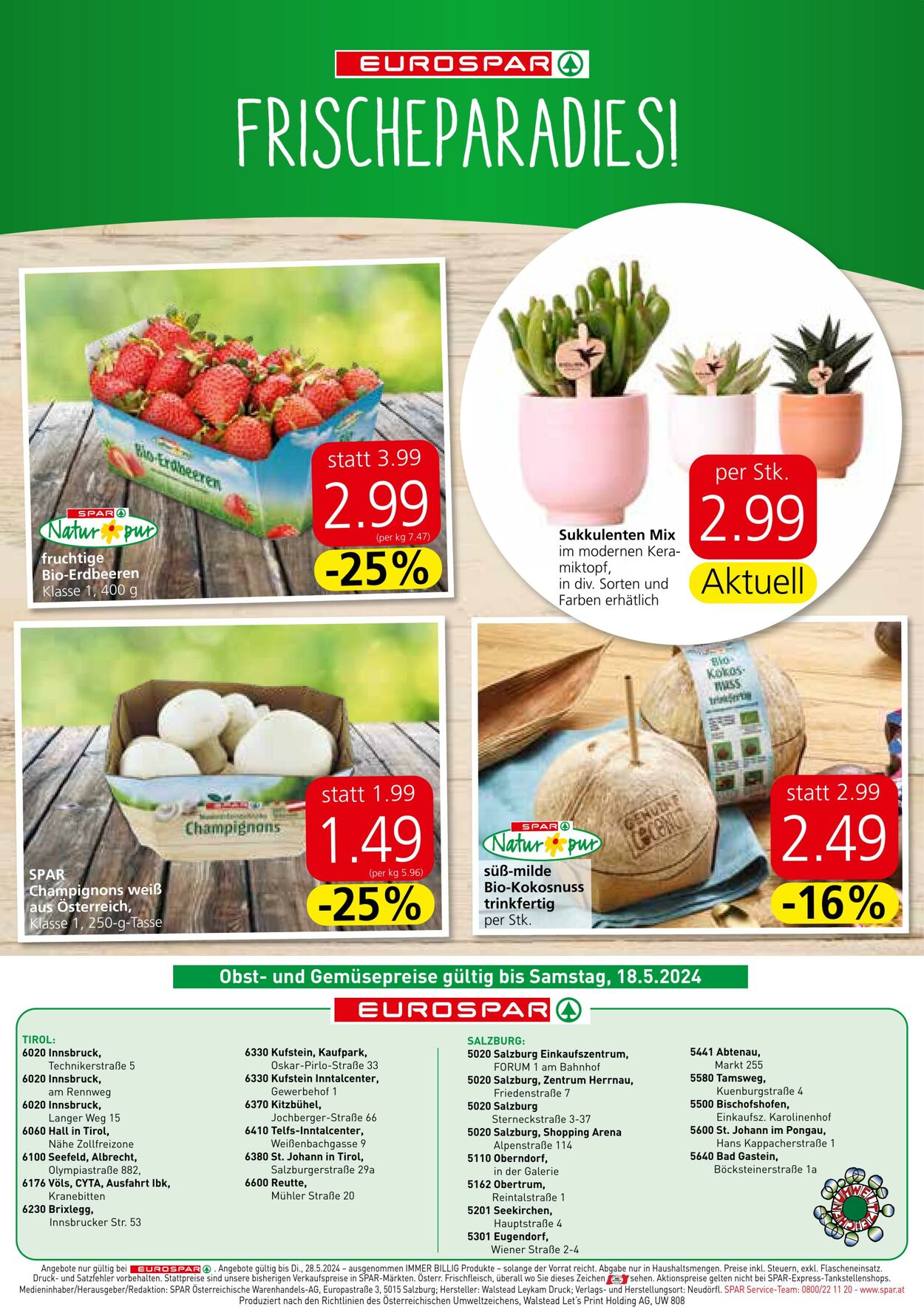 Prospekt Eurospar 16.05.2024 - 28.05.2024