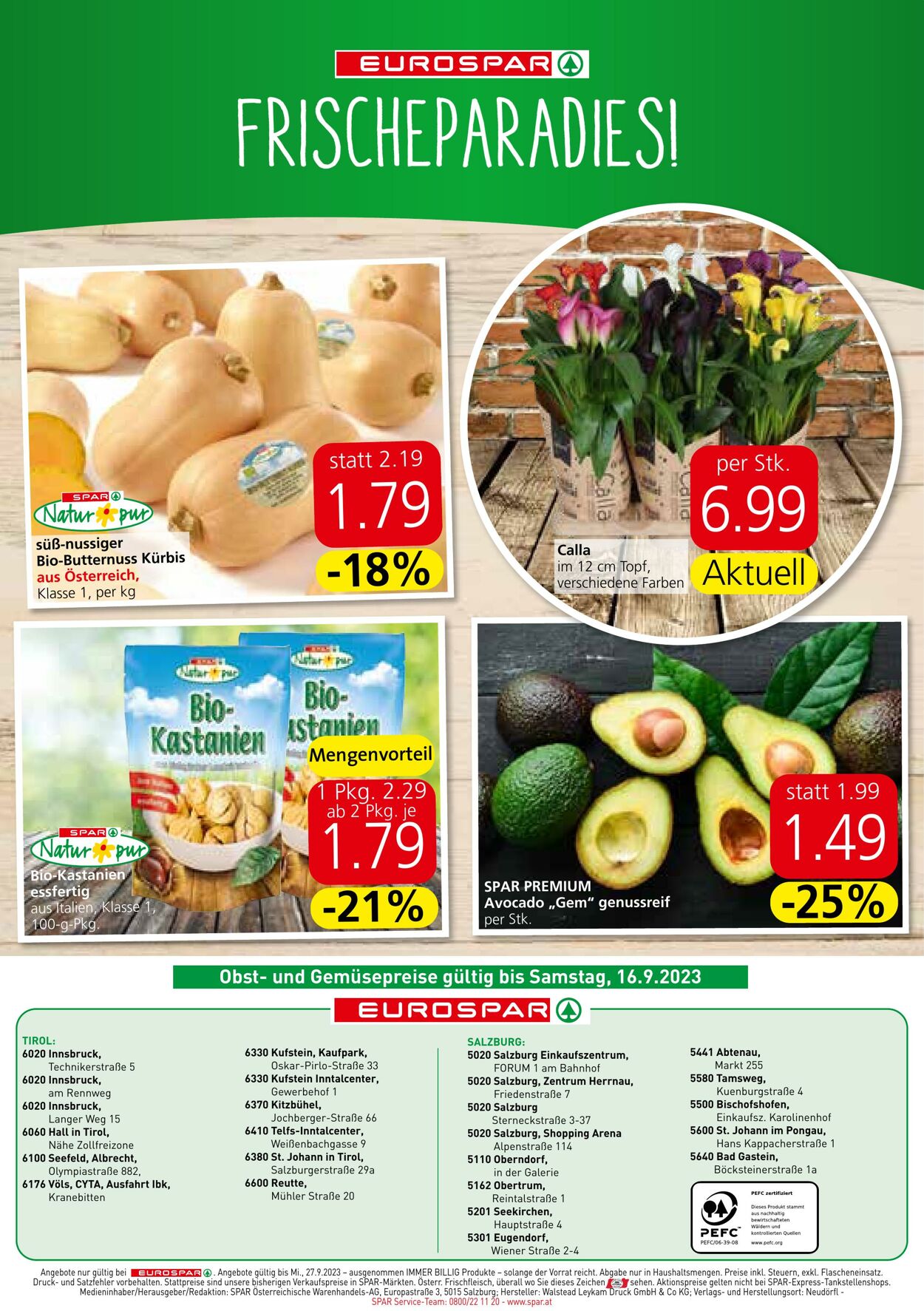 Prospekt Eurospar 14.09.2023 - 27.09.2023