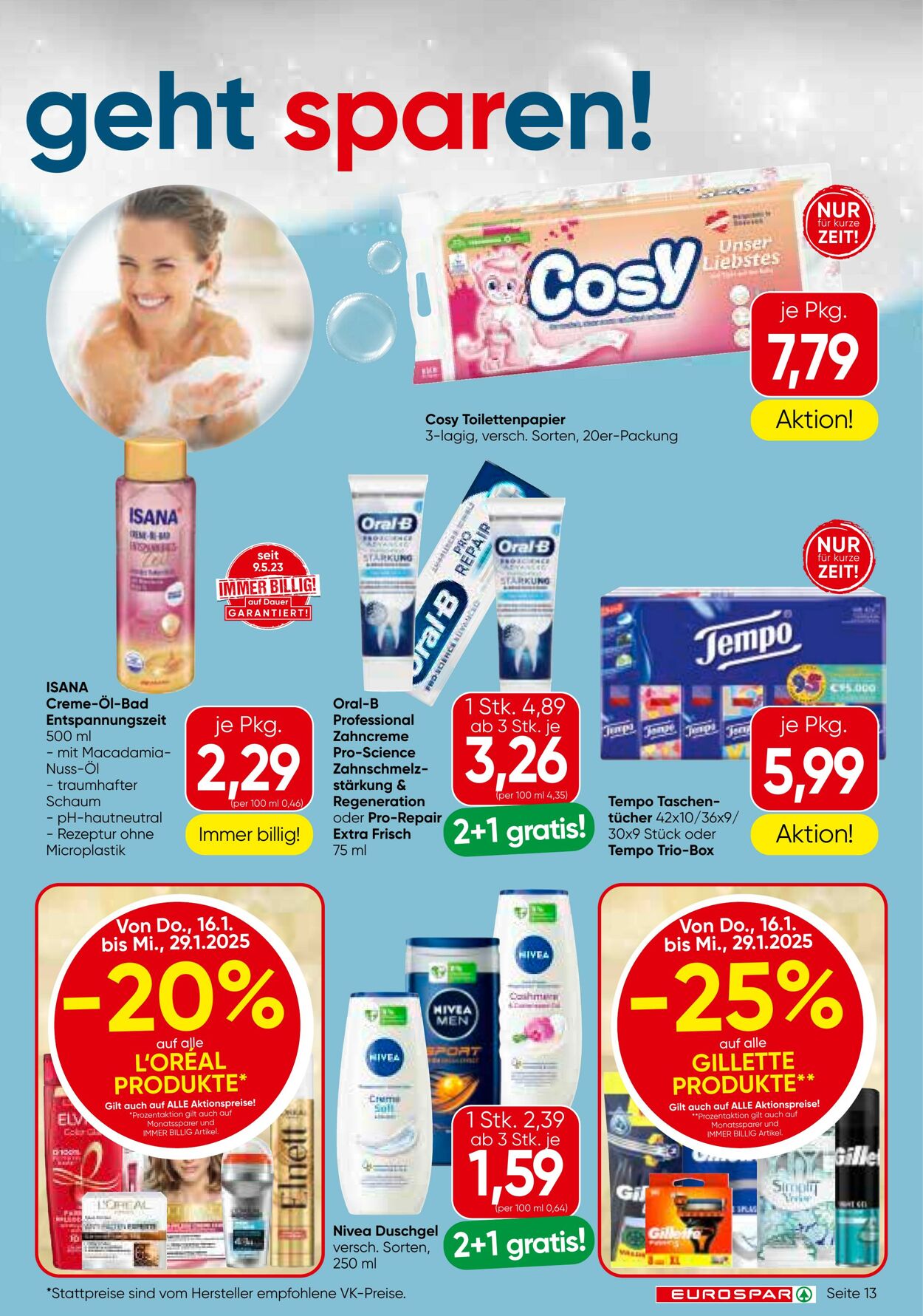 Prospekt Eurospar 16.01.2025 - 29.01.2025