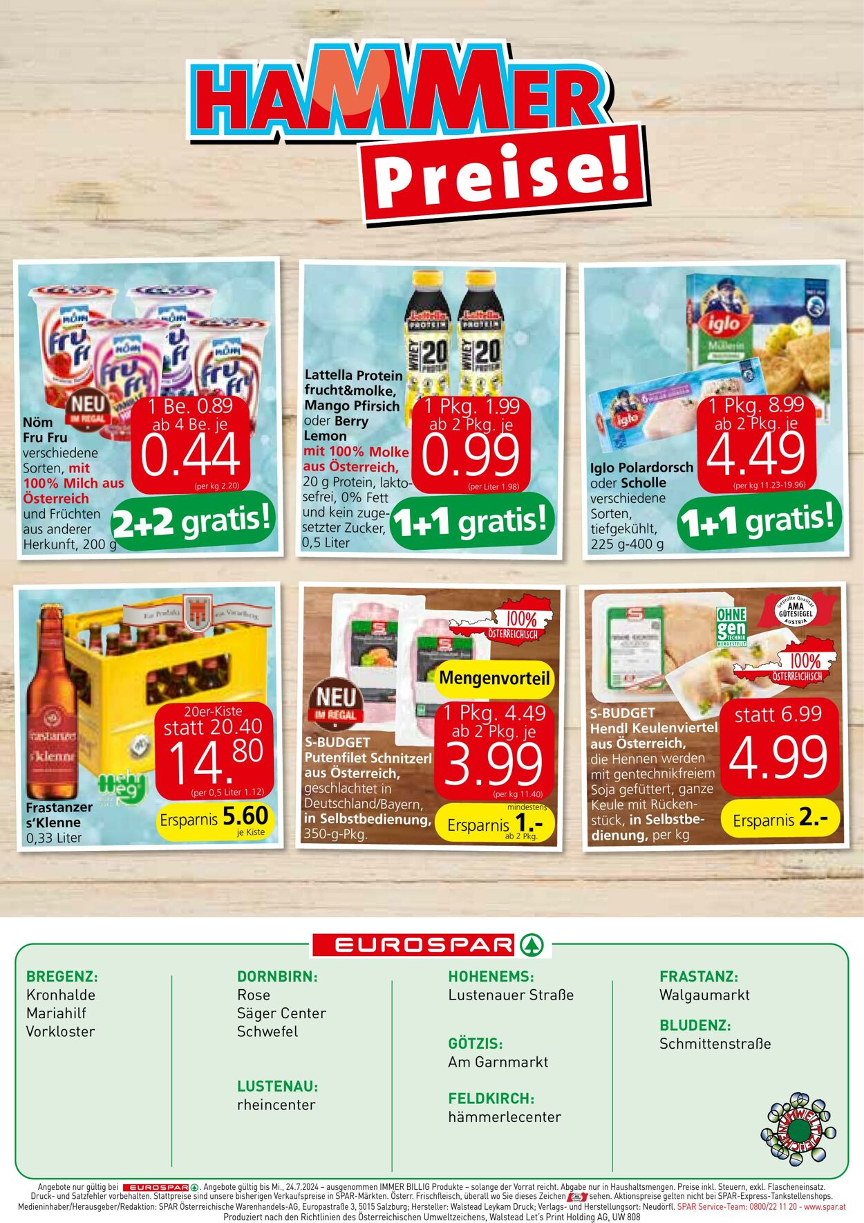 Prospekt Eurospar 11.07.2024 - 24.07.2024