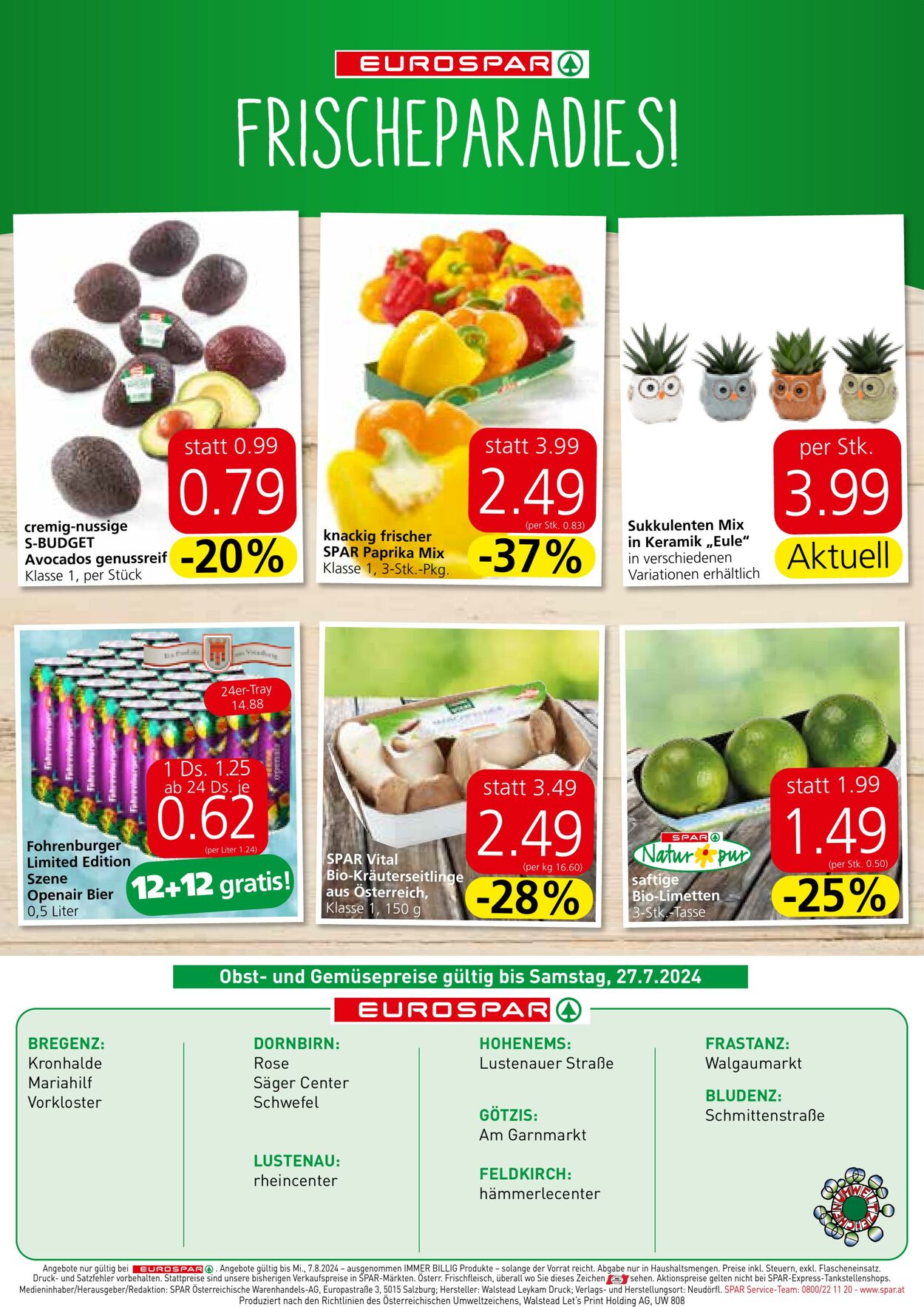 Prospekt Eurospar 25.07.2024 - 07.08.2024