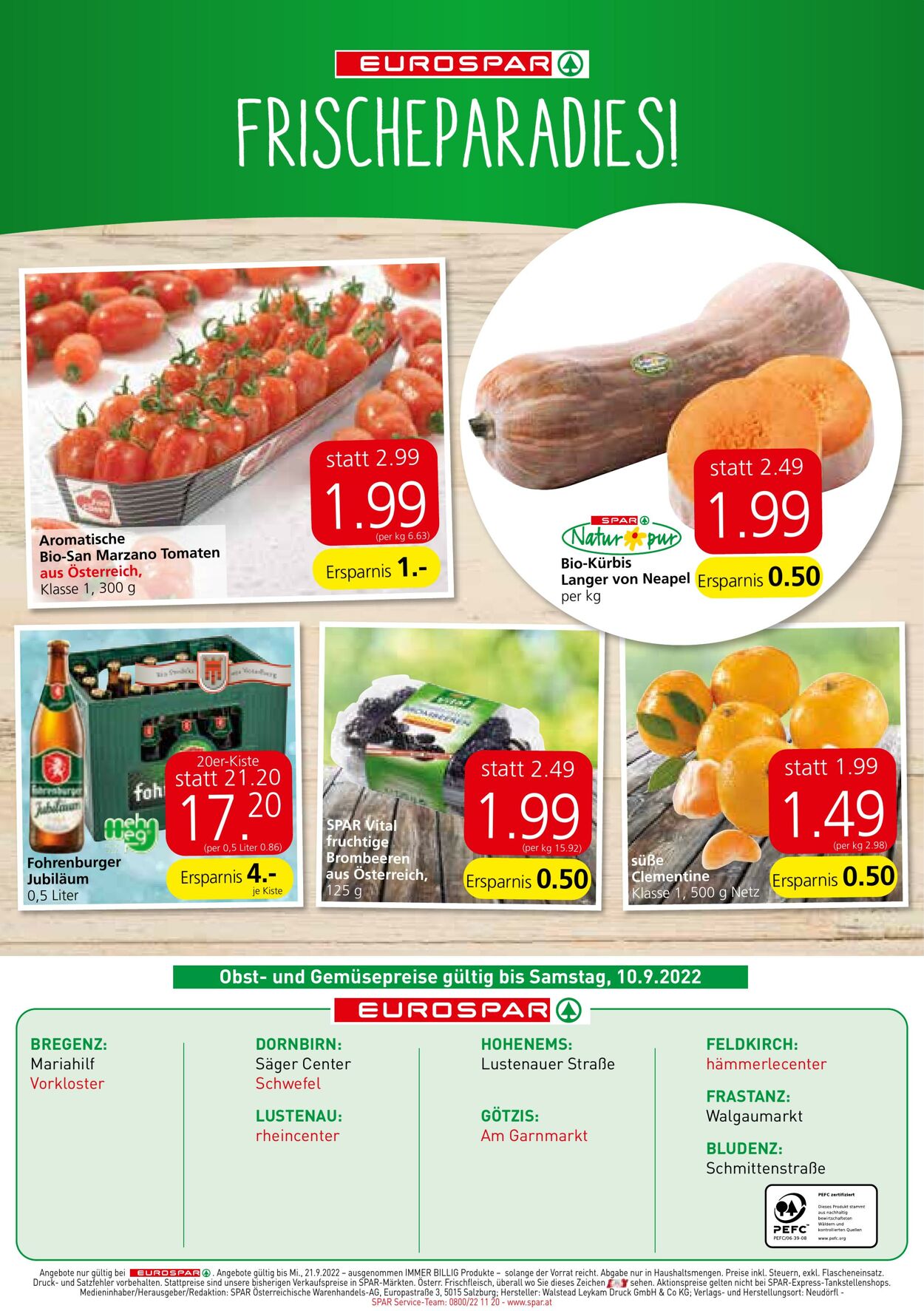 Prospekt Eurospar 08.09.2022 - 21.09.2022