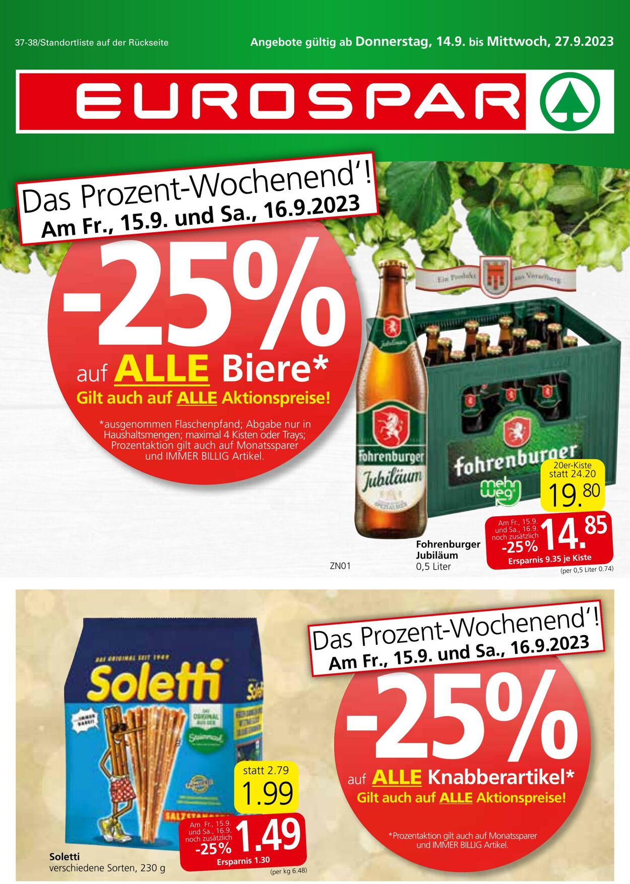 Prospekt Eurospar 14.09.2023 - 27.09.2023