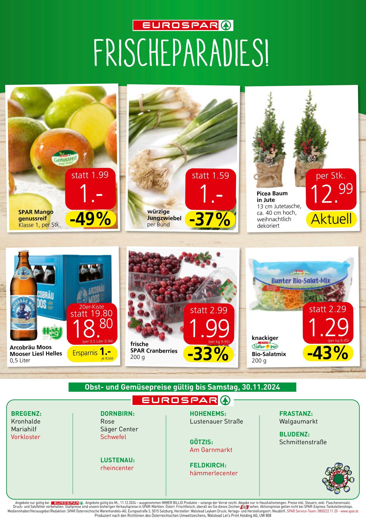 Prospekt Eurospar 28.11.2024 - 11.12.2024