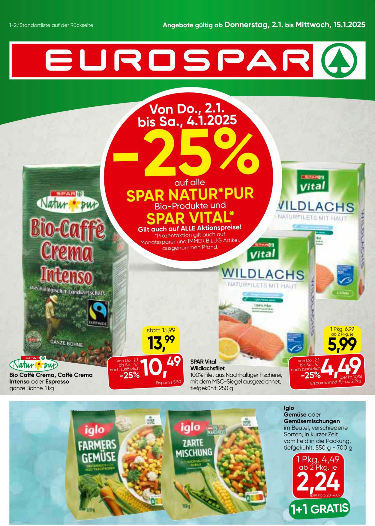 Prospekt Eurospar 02.01.2025 - 15.01.2025