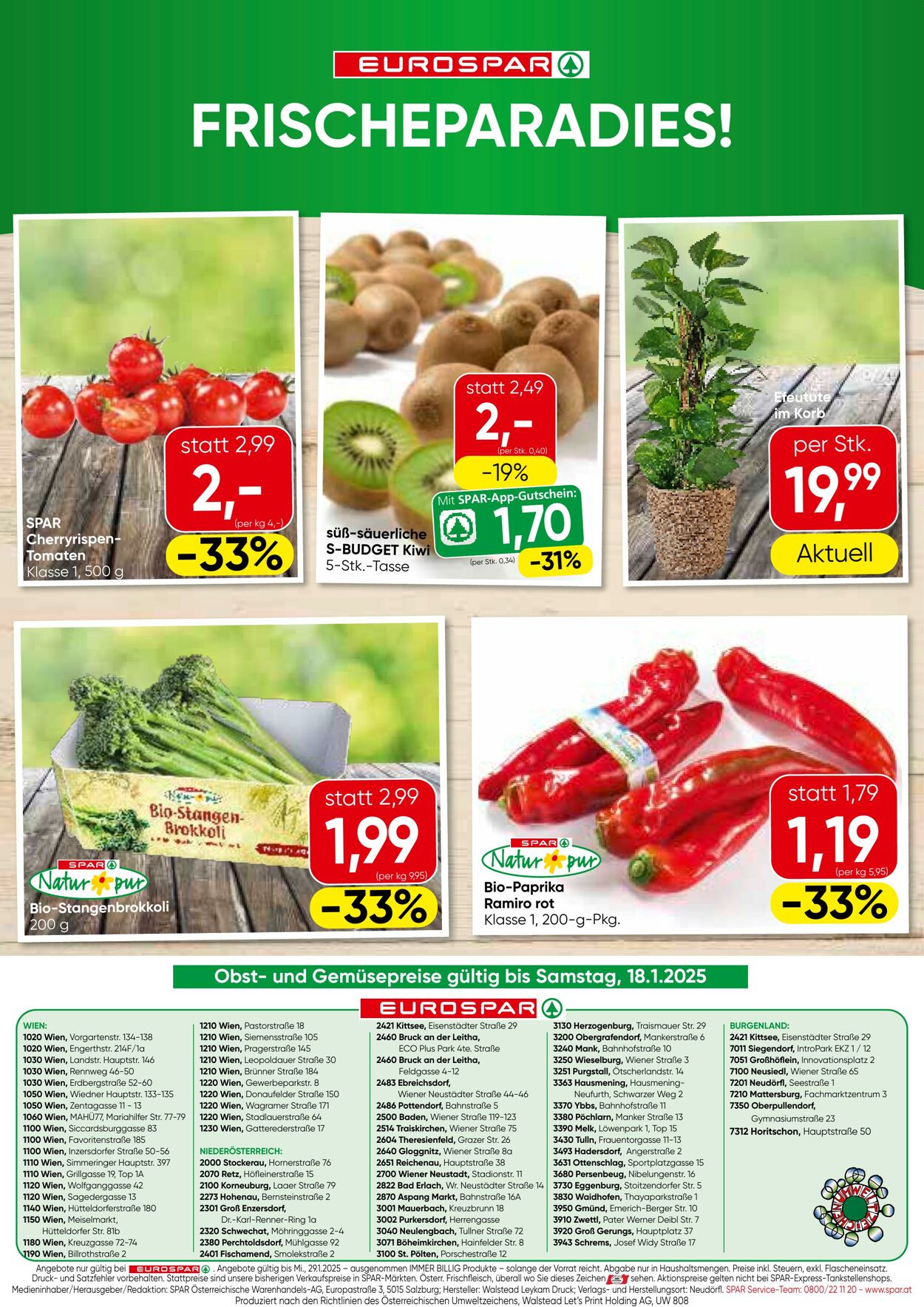 Prospekt Eurospar 16.01.2025 - 29.01.2025