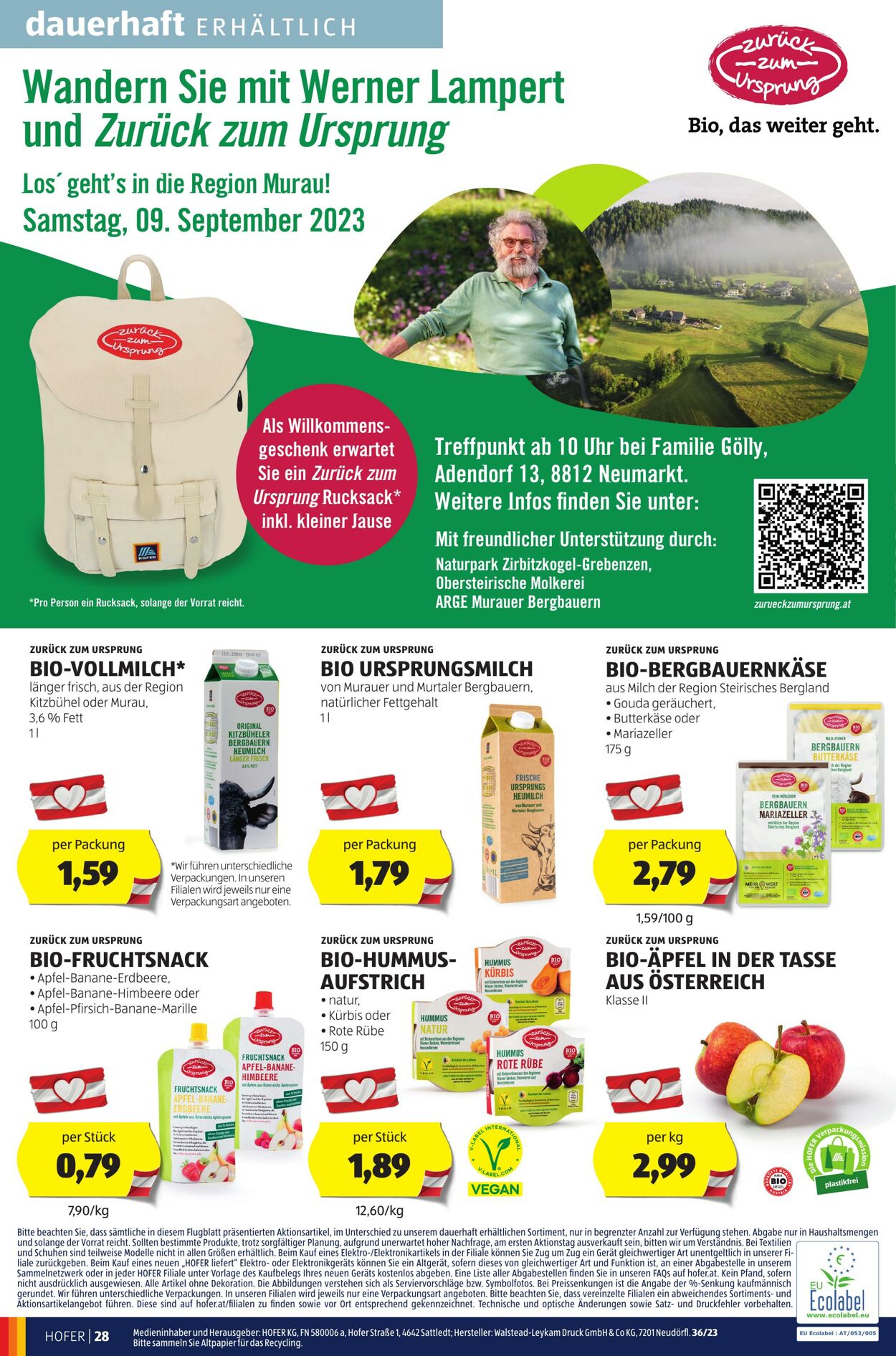 Prospekt Hofer 01.09.2023 - 07.09.2023