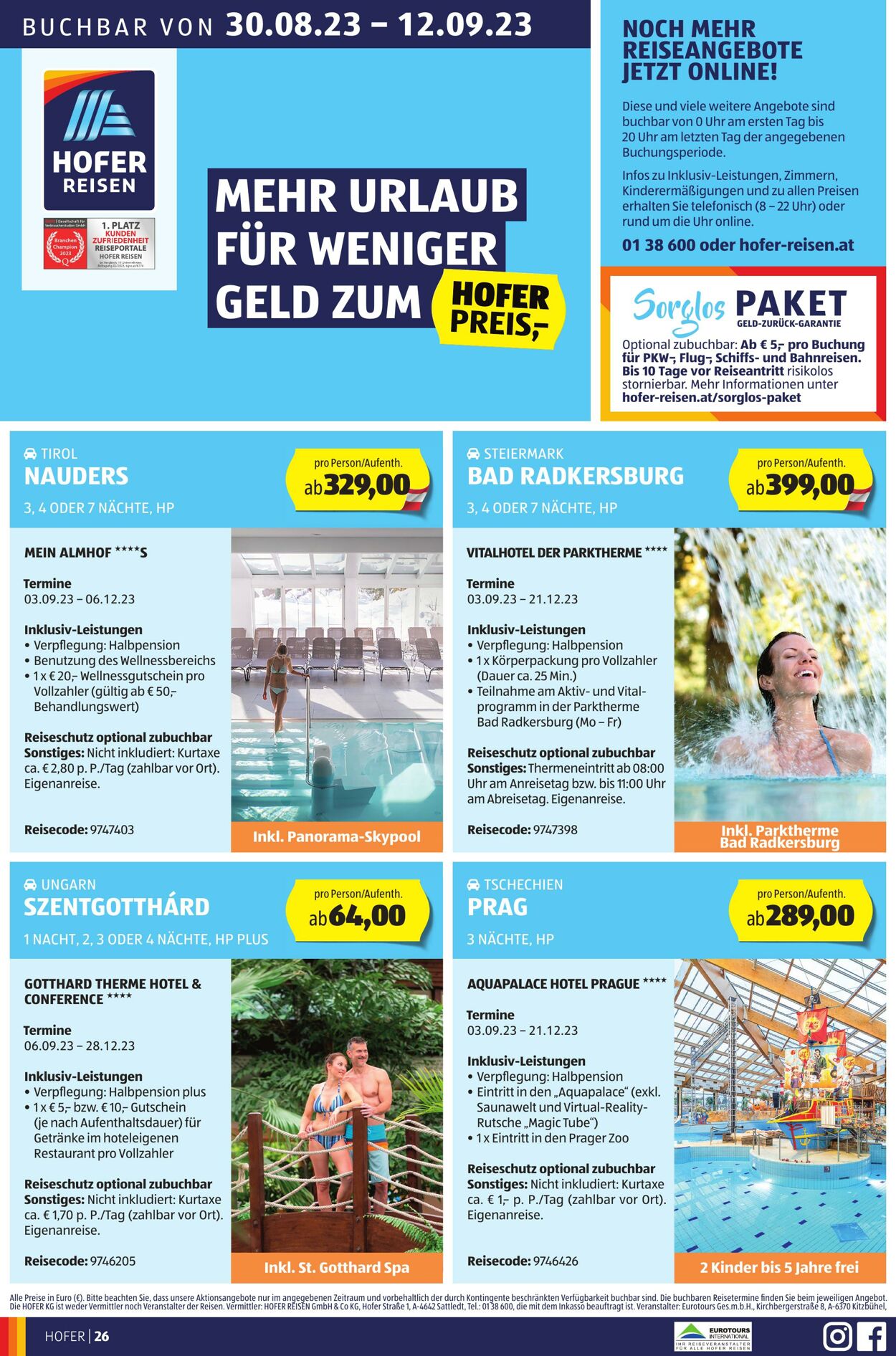 Prospekt Hofer 01.09.2023 - 07.09.2023