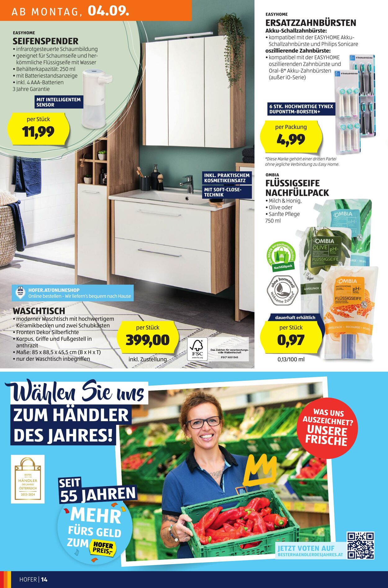 Prospekt Hofer 01.09.2023 - 07.09.2023