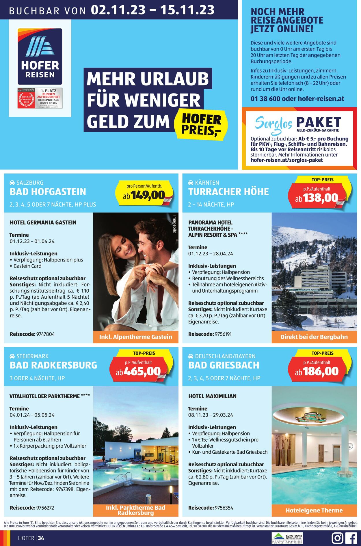 Prospekt Hofer 03.11.2023 - 09.11.2023