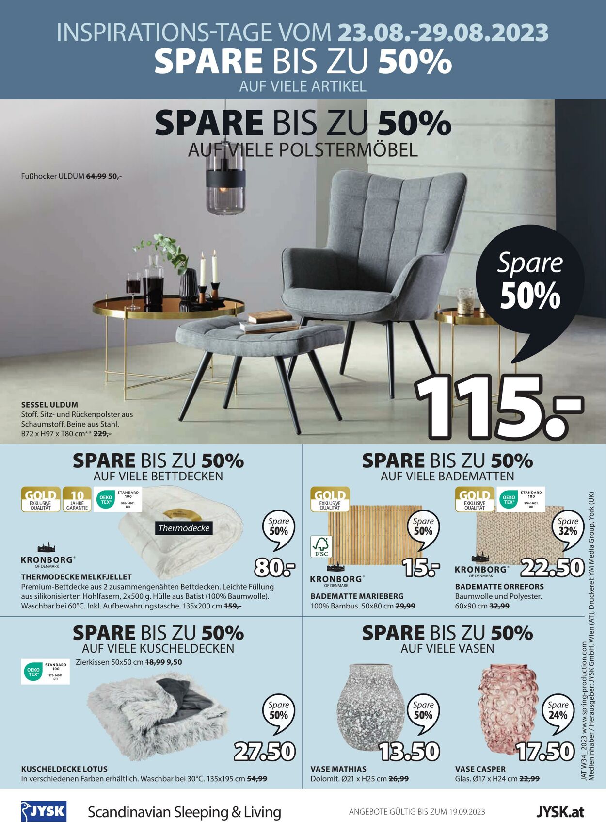 Prospekt Jysk 23.08.2023 - 19.09.2023