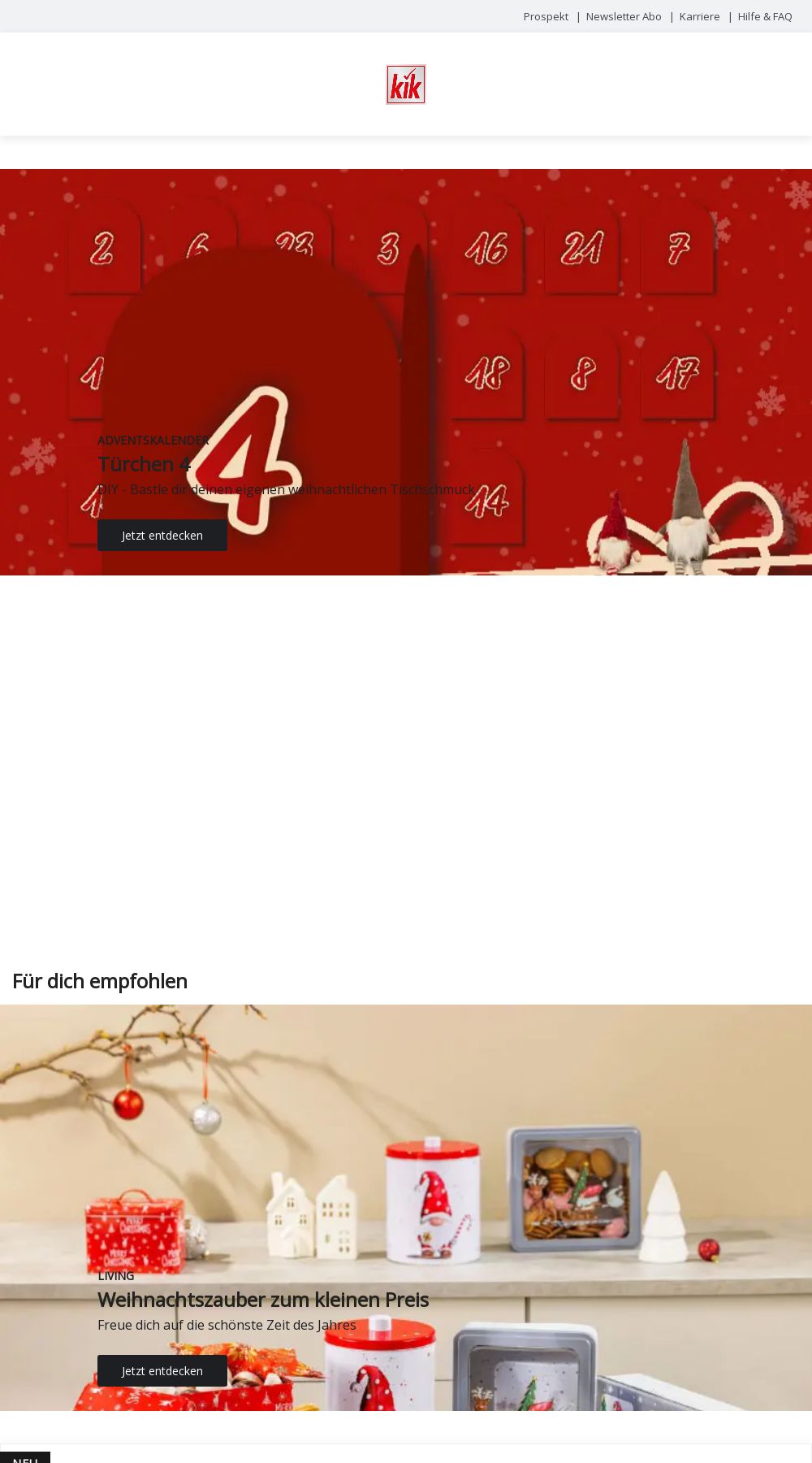 Prospekt KIK - Für ein gemütliches Zuhause – Hier Dekoration kaufen! 4 Dez, 2023 - 10 Dez, 2023