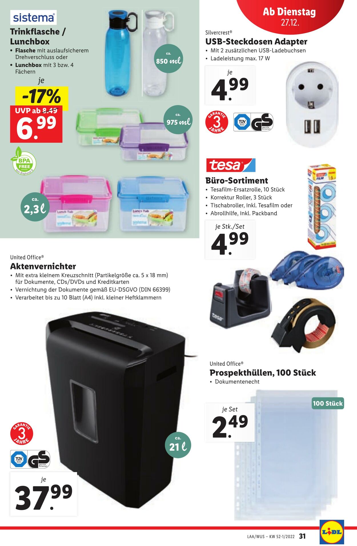 Prospekt Lidl 22.12.2022 - 28.12.2022