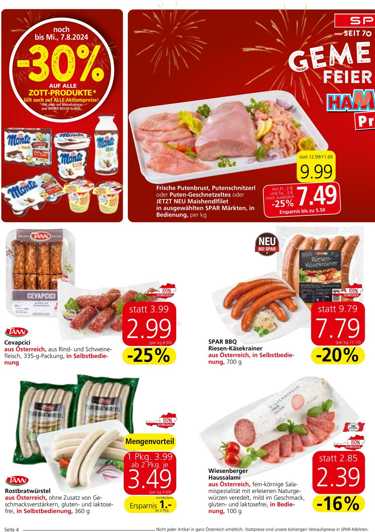 Prospekt Spar 01.08.2024 - 07.08.2024