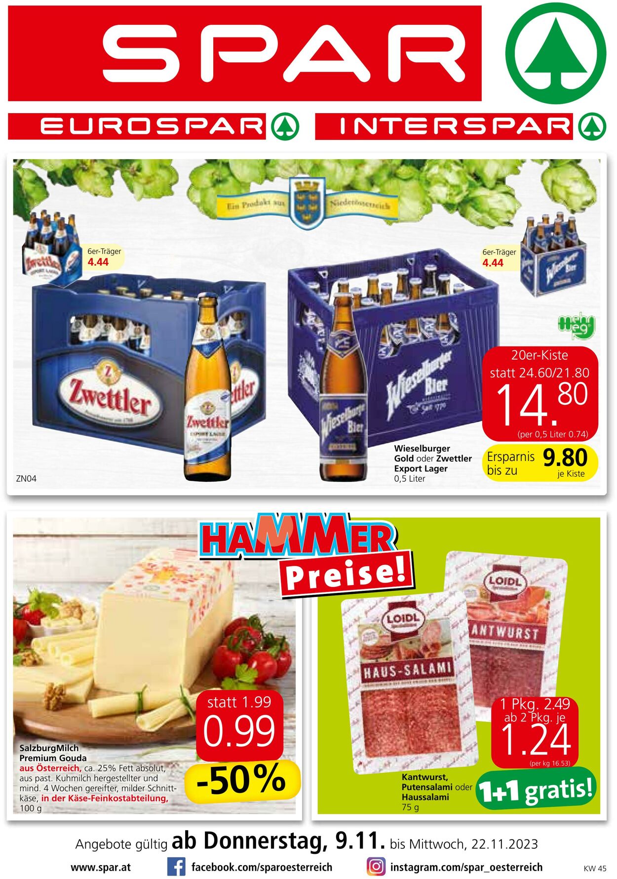 Prospekt Spar 09.11.2023 - 22.11.2023