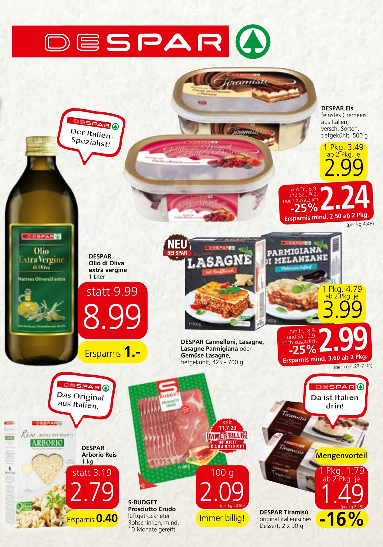 Prospekt Spar 07.09.2023 - 04.10.2023