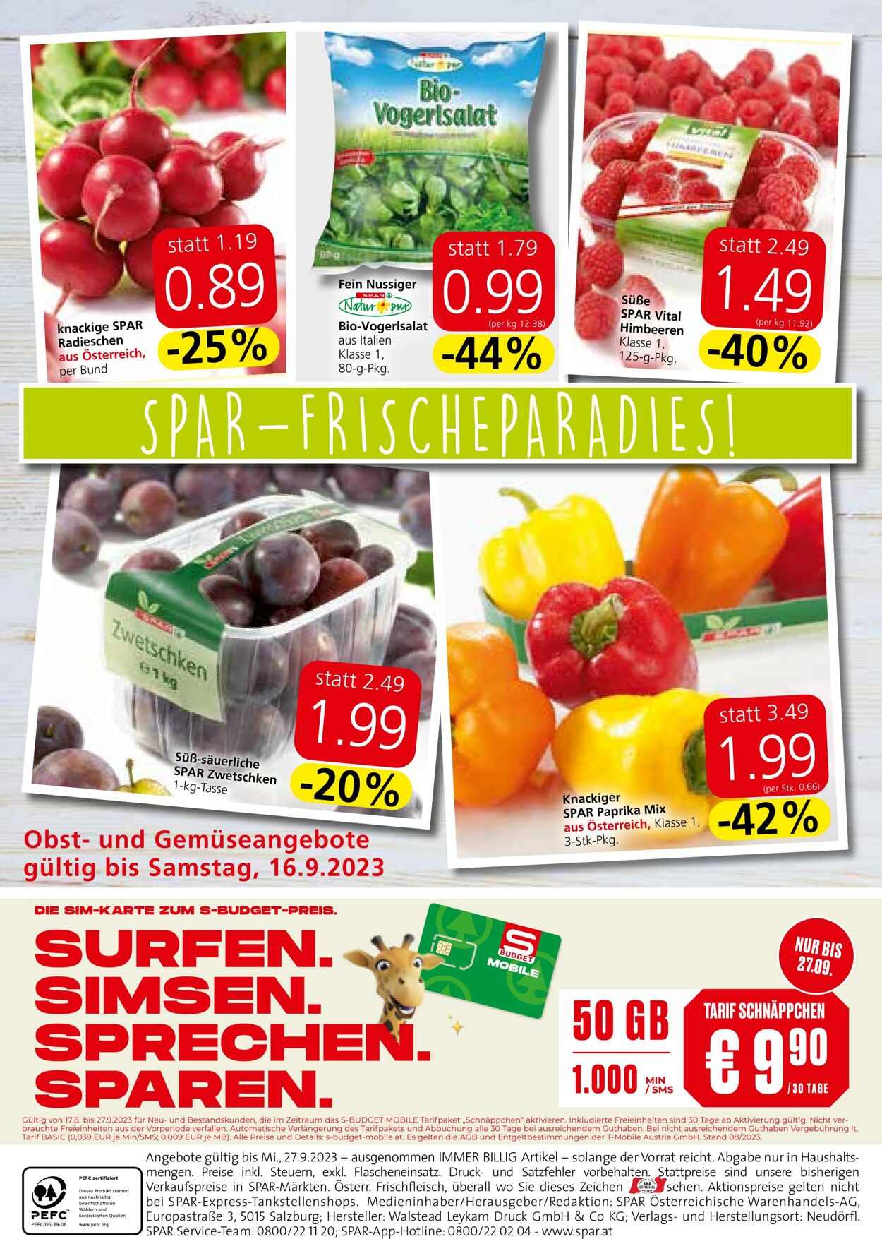 Prospekt Spar 14.09.2023 - 27.09.2023