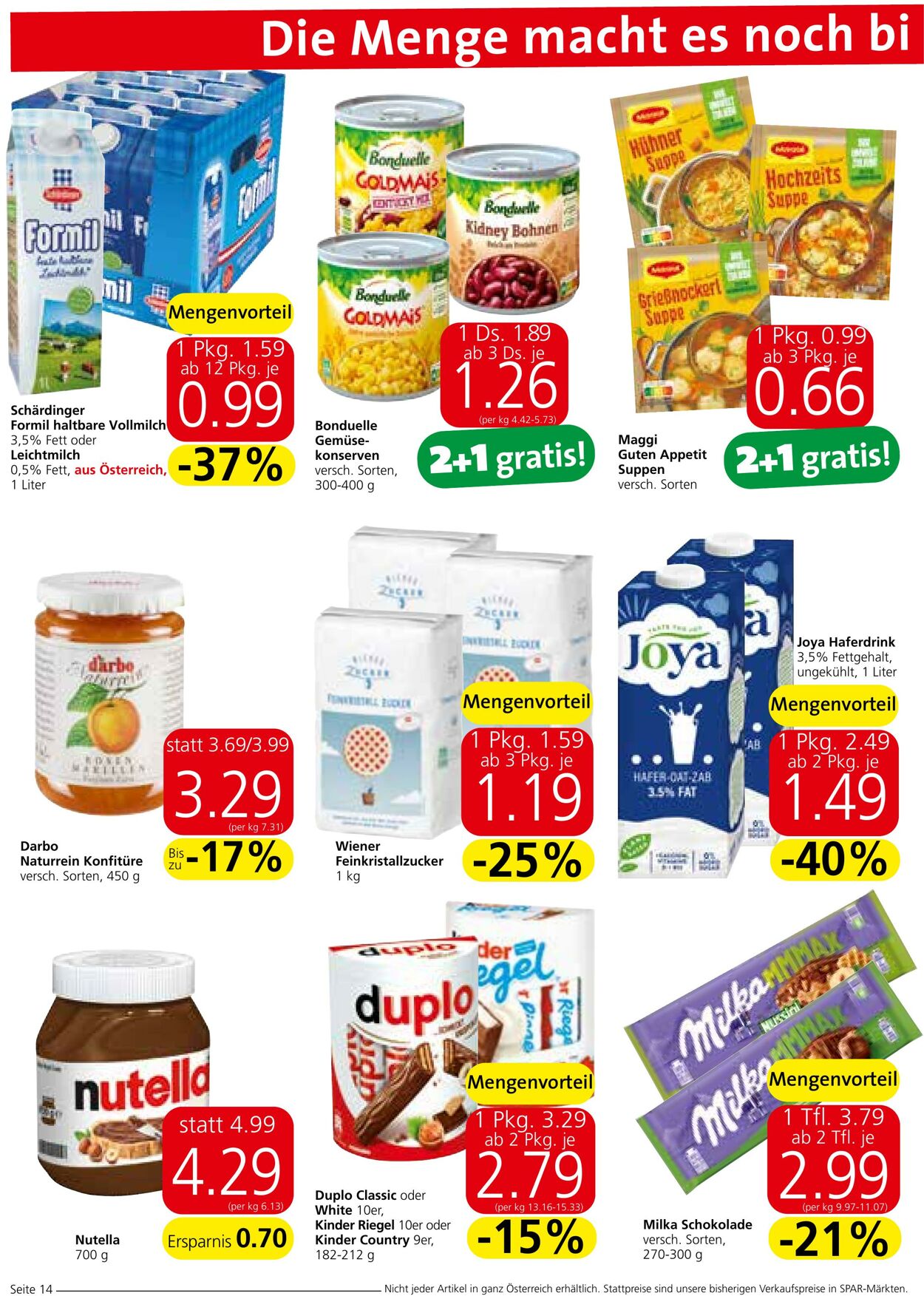 Prospekt Spar 14.09.2023 - 27.09.2023