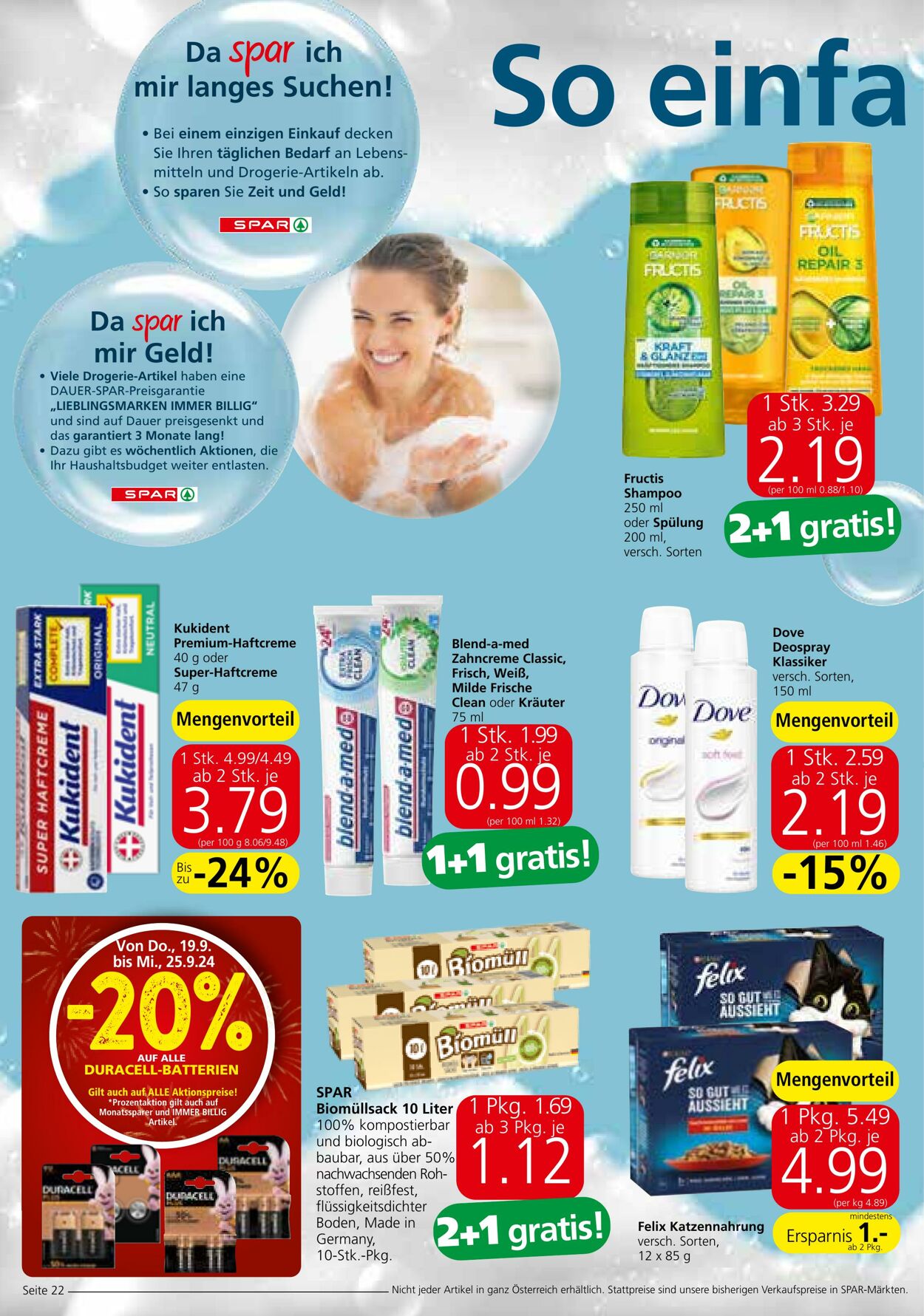 Prospekt Spar 19.09.2024 - 02.10.2024