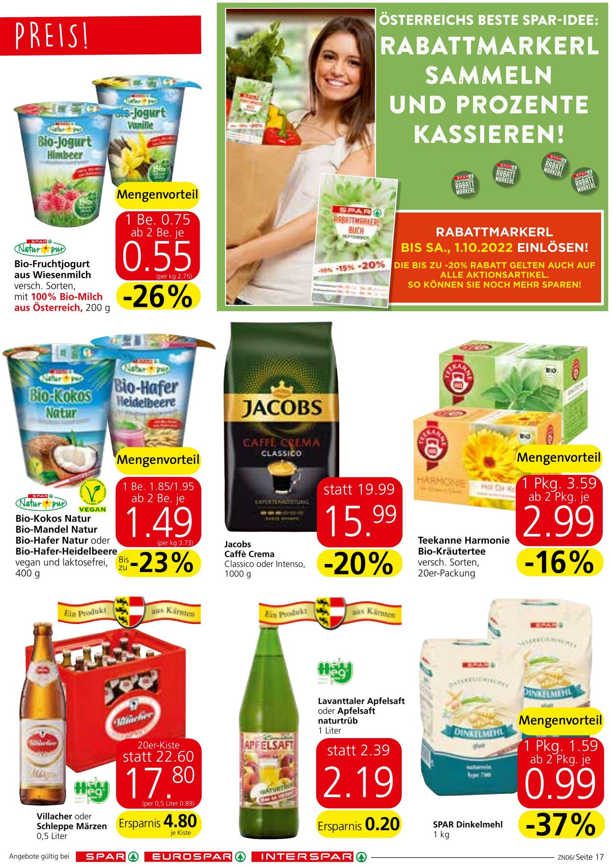 Prospekt Spar 22.09.2022 - 05.10.2022