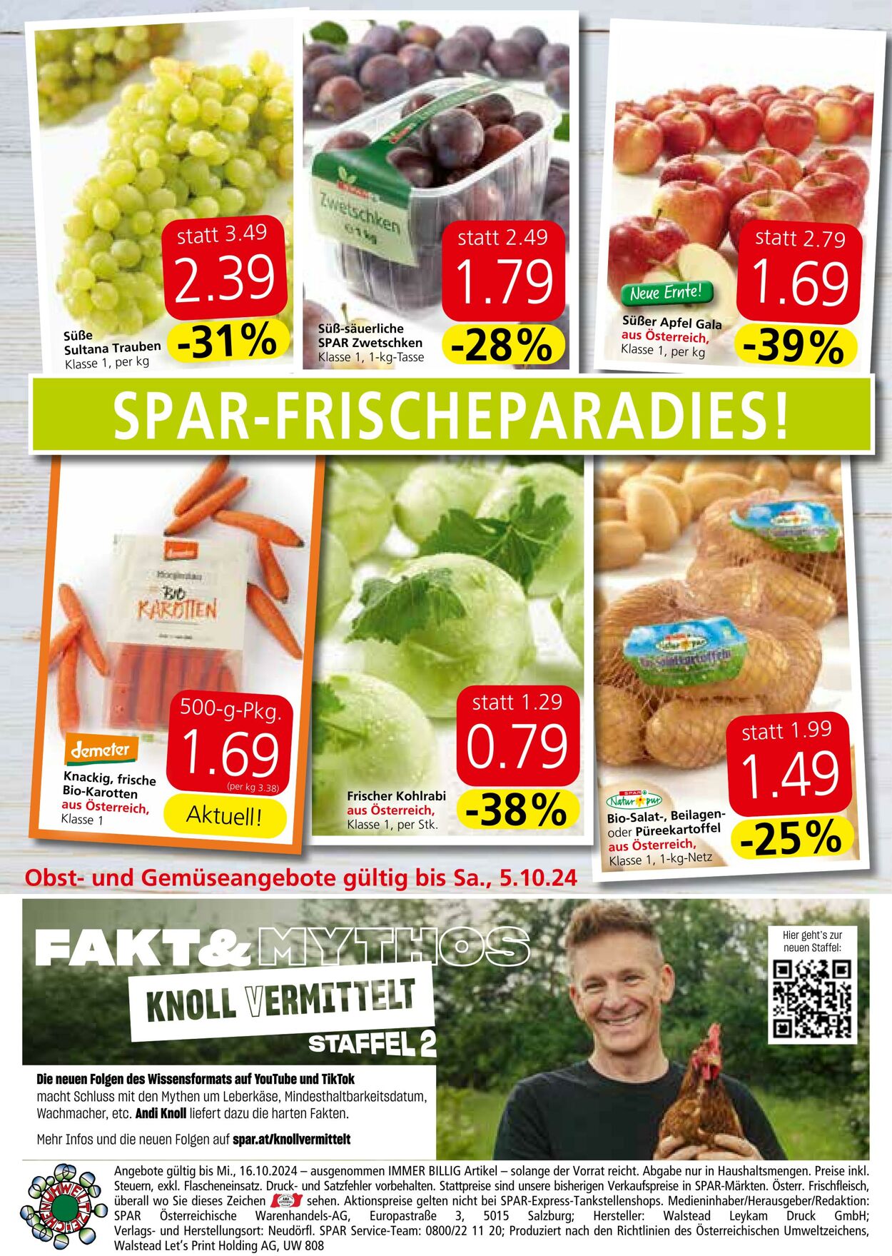 Prospekt Spar 03.10.2024 - 16.10.2024